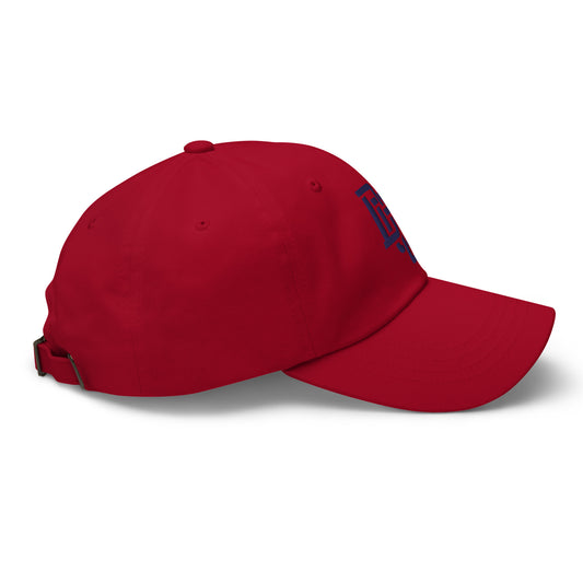 "DGO" Classic Dad Hat | E Luna Brand ESSENTIAL | 2 Navy Thread Logos | 3D Puff Edition