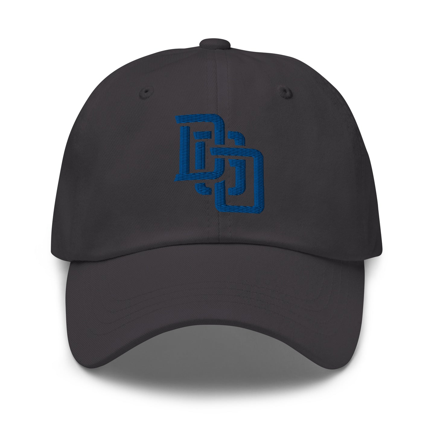 "DGO" Classic Dad Hat | Yupoong 6245CM | E Luna Brand ESSENTIAL Duocrest 2 Royal Thread Logos: Front & Left