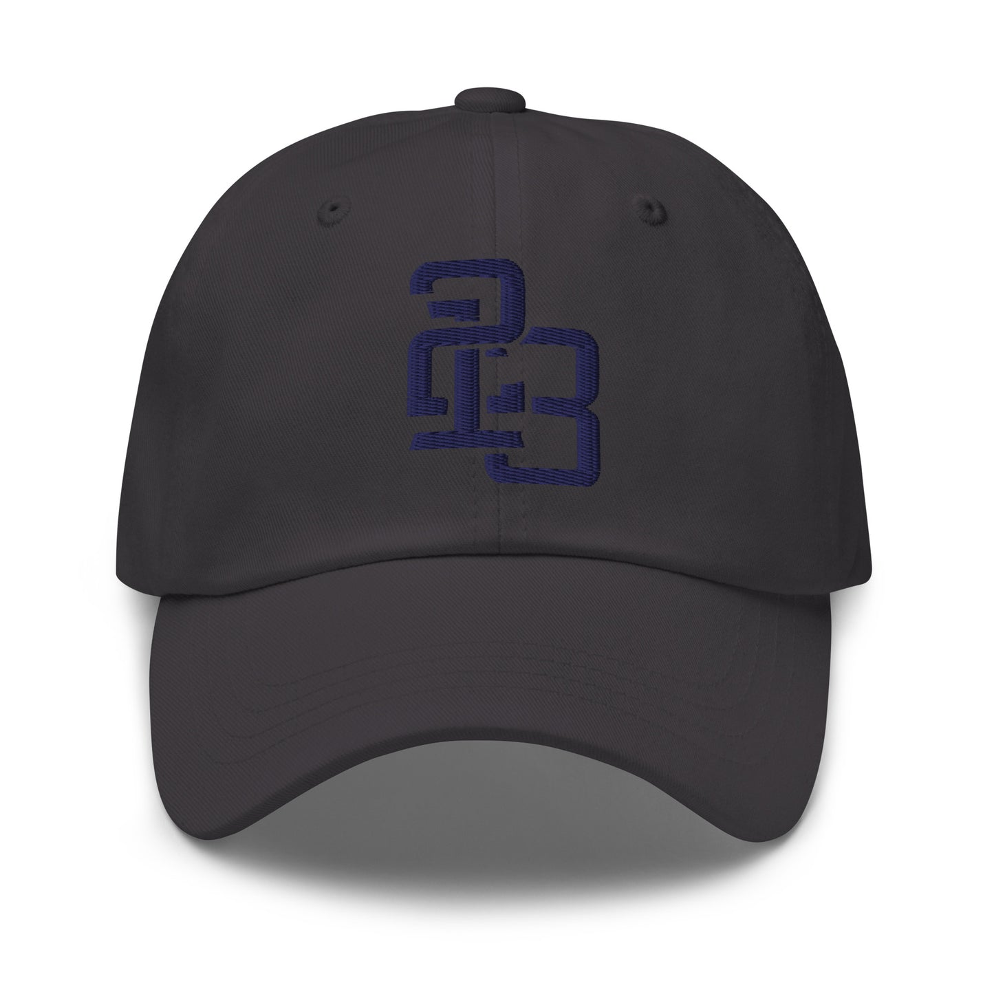 "213" Classic Dad Hat | Yupoong 6245CM | E Luna ESSENTIAL Duocrest 2 Navy Thread Front & Left Side Logos