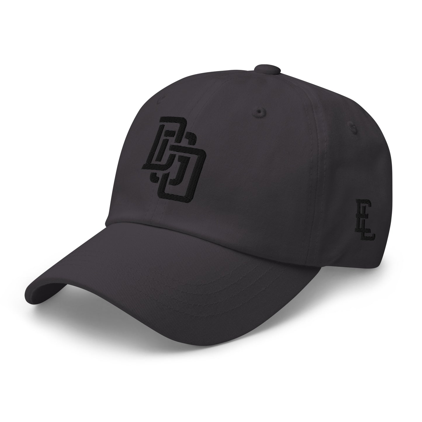 "DGO" Classic Dad Hat | Yupoong 6245CM | E Luna Brand ESSENTIAL Duocrest 2 Black Thread Logos: Front & Left