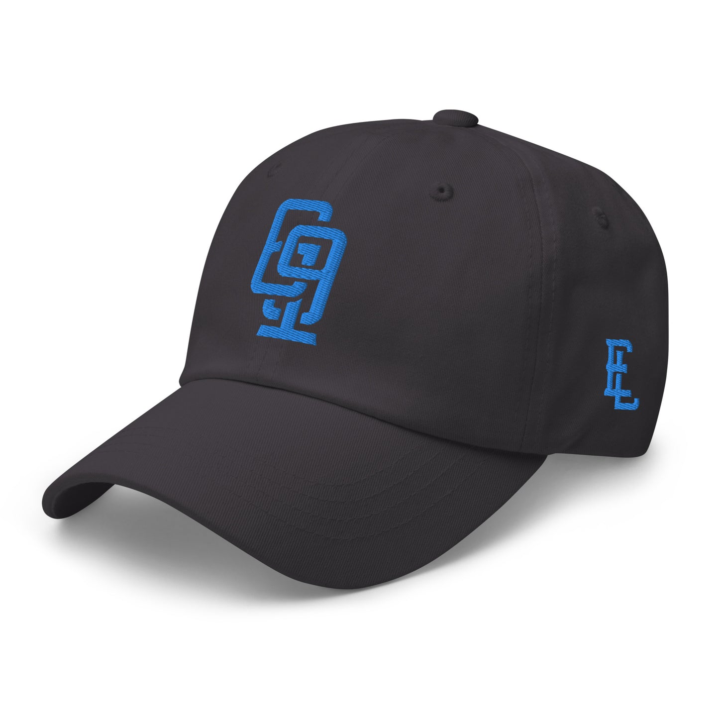 "619" Classic Dad Hat | Yupoong 6245CM | E Luna Brand ESSENTIAL Duocrest 2 Aqua/Teal Thread Logos: Front & Left