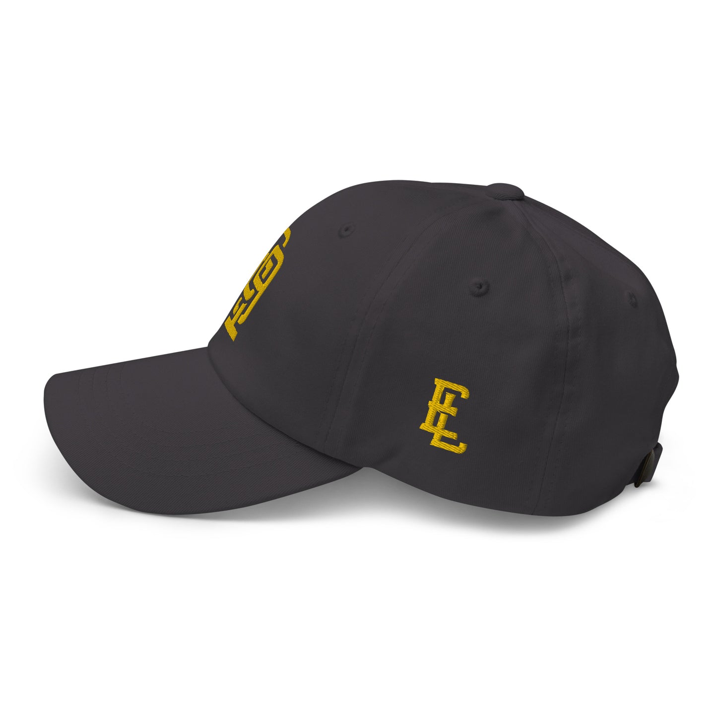 "619" Classic Dad Hat | Yupoong 6245CM | E Luna Brand ESSENTIAL Duocrest 2 Gold Thread Logos: Front & Left