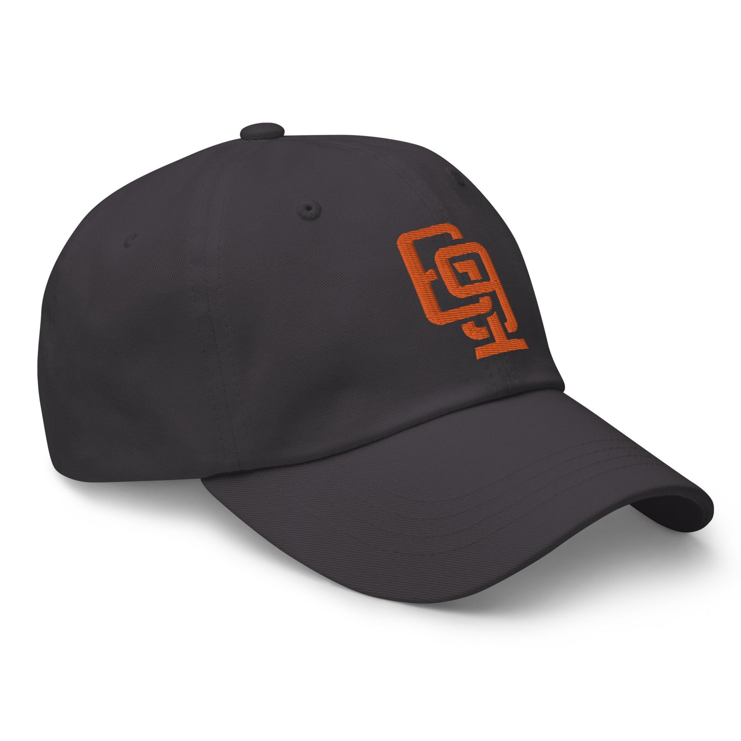 "619" Classic Dad Hat | Yupoong 6245CM | E Luna Brand ESSENTIAL Duocrest 2 Orange Thread Logos: Front & Left