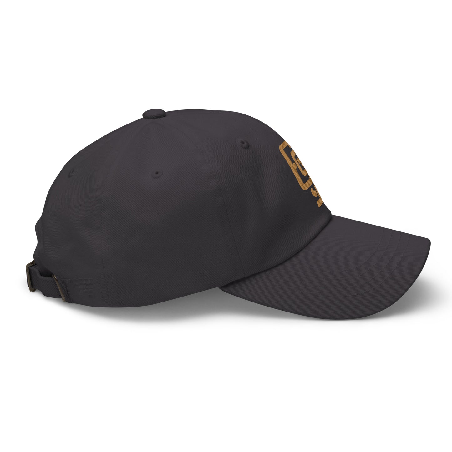"619" Classic Dad Hat | Yupoong 6245CM | E Luna Brand ESSENTIAL Duocrest 2 Old Gold Thread Logos: Front & Left
