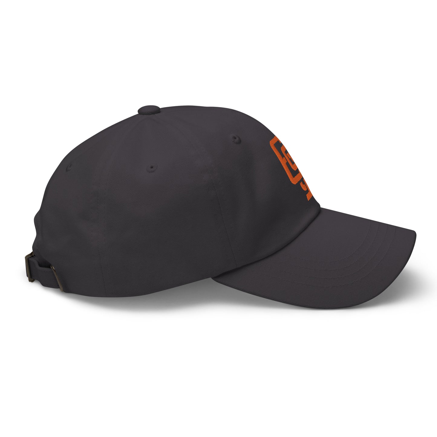 "619" Classic Dad Hat | Yupoong 6245CM | E Luna Brand ESSENTIAL Duocrest 2 Orange Thread Logos: Front & Left