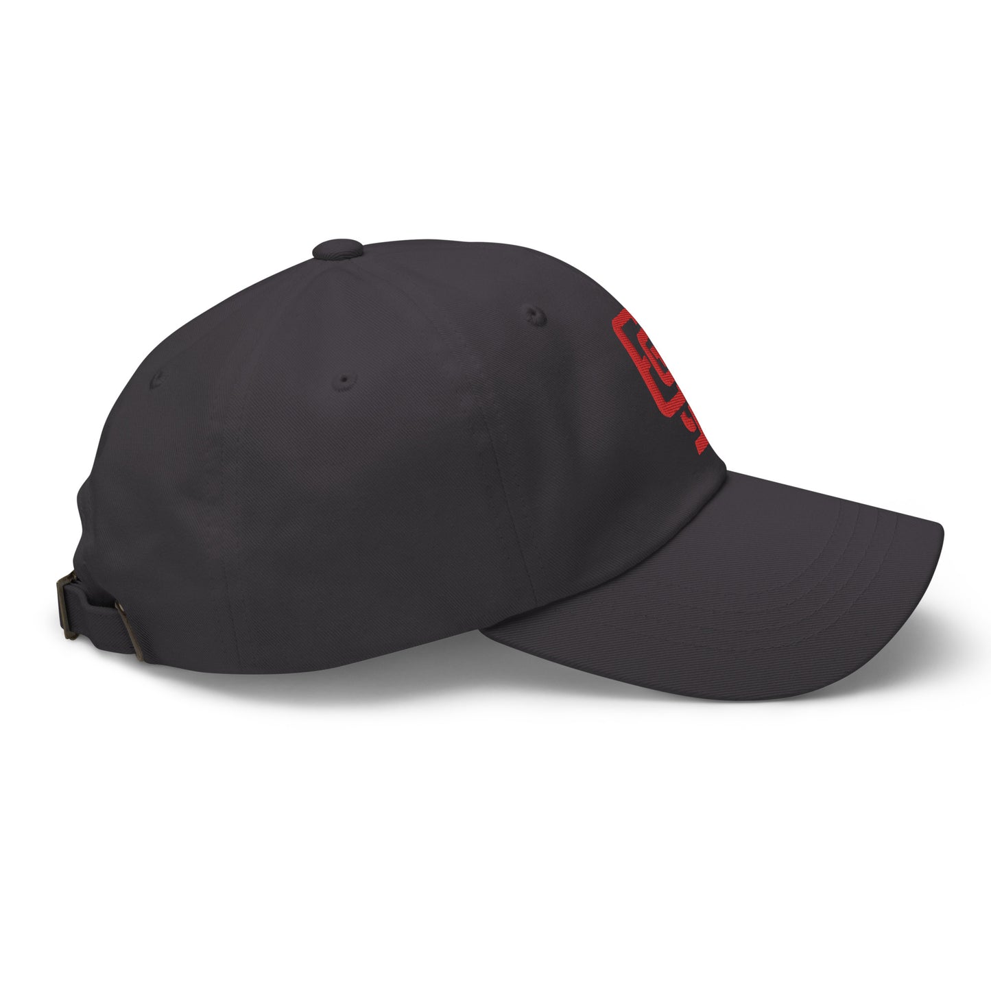 "619" Classic Dad Hat | Yupoong 6245CM | E Luna Brand ESSENTIAL Duocrest 2 Red Thread Logos: Front & Left