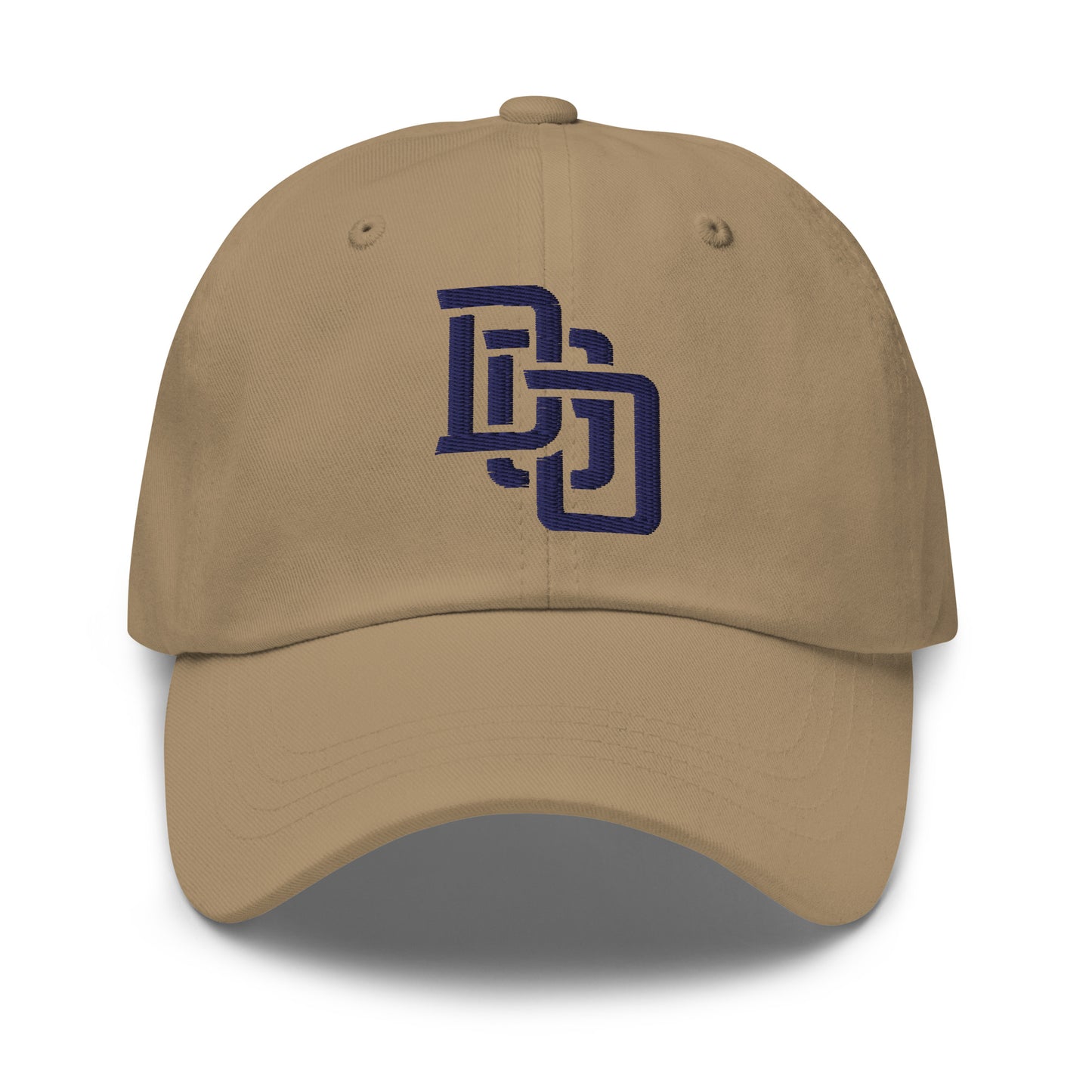 "DGO" Classic Dad Hat | Yupoong 6245CM | E Luna Brand ESSENTIAL Duocrest 2 Navy Thread Logos: Front & Left
