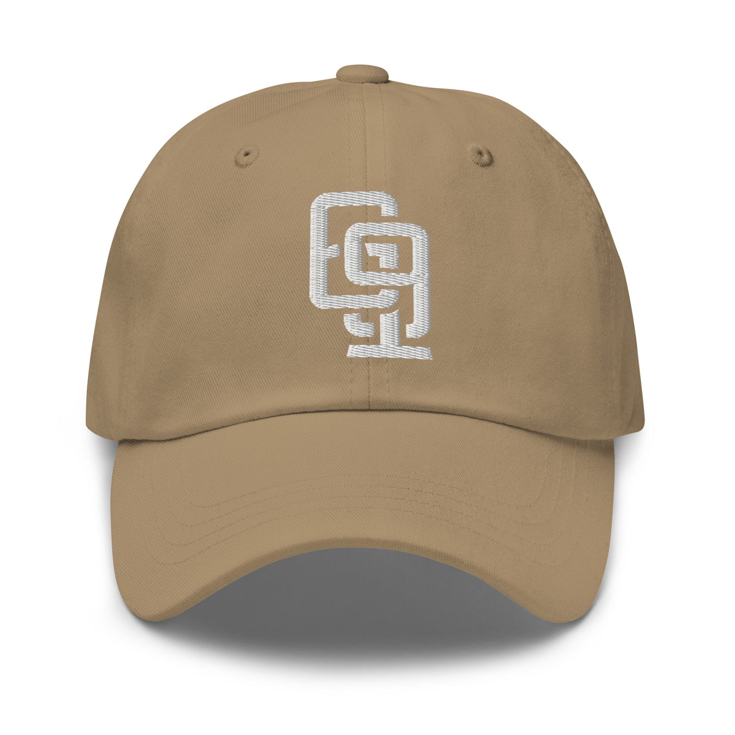 "619" Classic Dad Hat | Yupoong 6245CM | E Luna Brand ESSENTIAL Duocrest 2 White Thread Logos: Front & Left