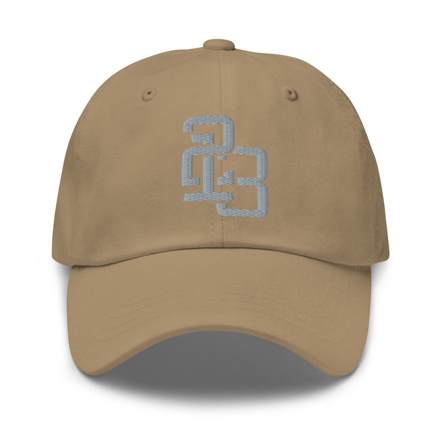 "213" Classic Dad Hat | Yupoong 6245CM | E Luna SELECT Tricrest 3 Grey Thread Front, Left Side & Back Logos