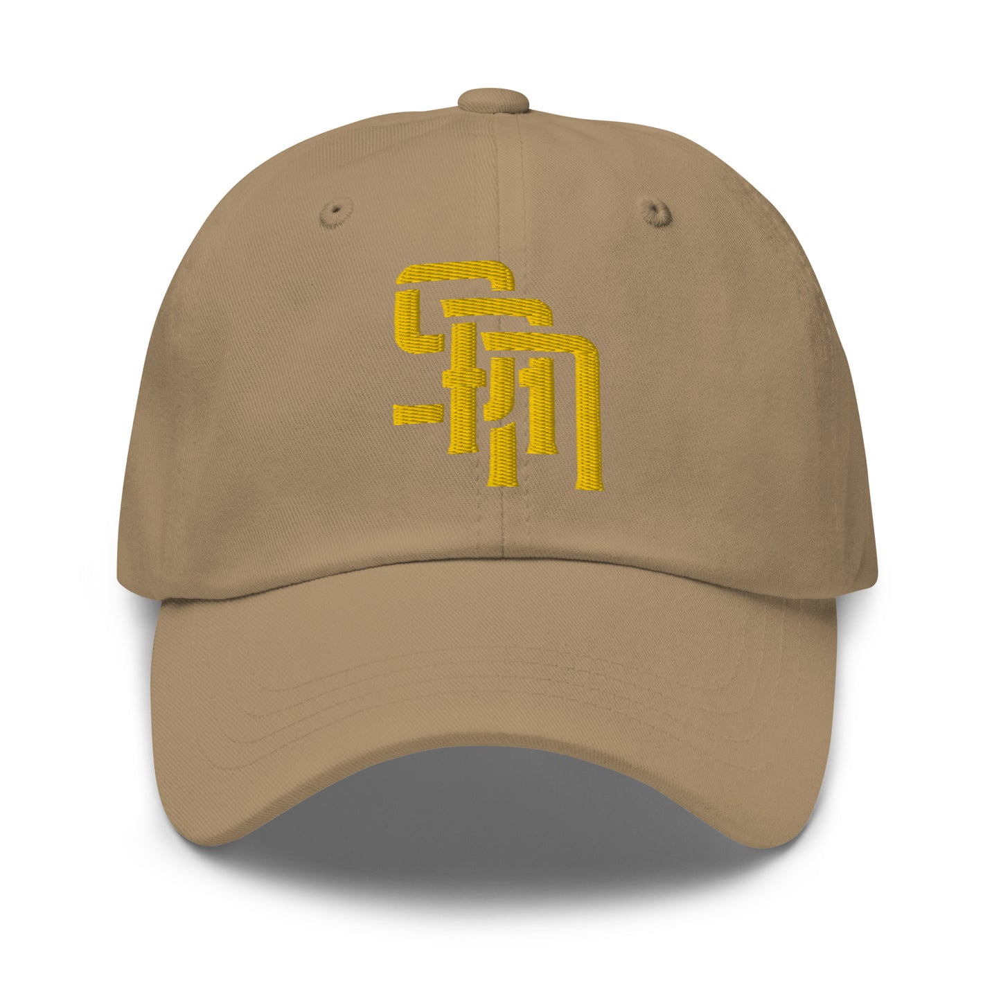 "SAN" Classic Dad Hat | Yupoong 6245CM | E Luna Brand ESSENTIAL Duocrest 2 Gold Thread Logos: Front & Left