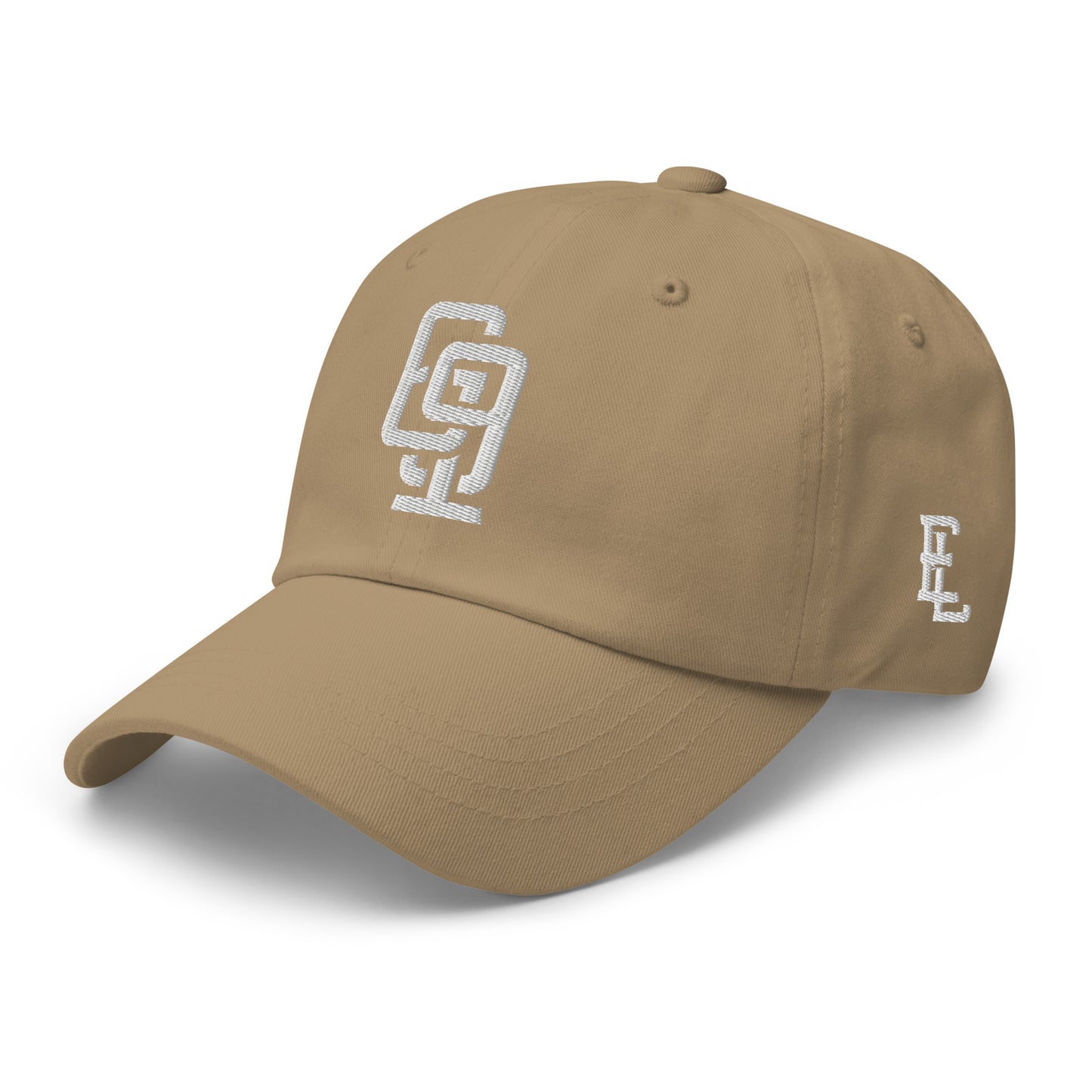 "619" Classic Dad Hat | Yupoong 6245CM | E Luna Brand ESSENTIAL Duocrest 2 White Thread Logos: Front & Left