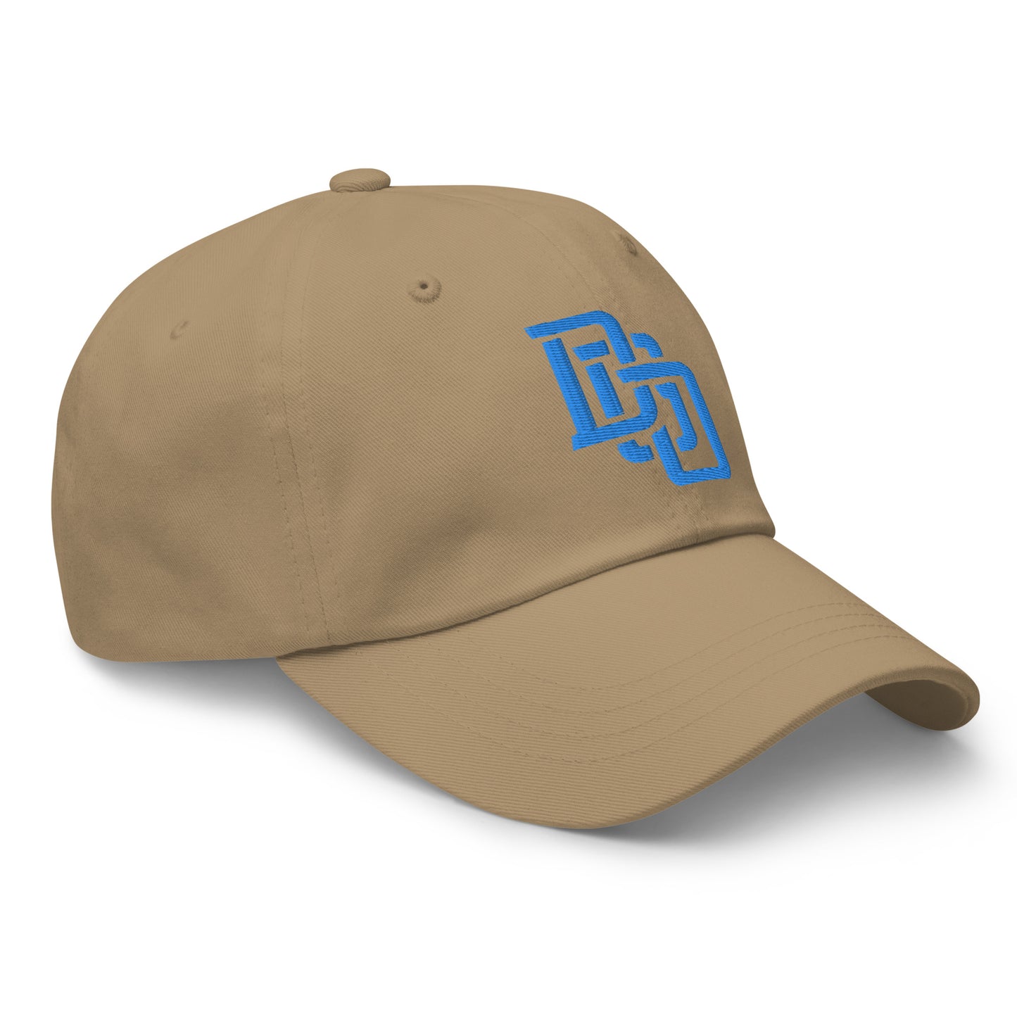 "DGO" Classic Dad Hat | Yupoong 6245CM | E Luna Brand ESSENTIAL Duocrest 2 Aqua/Teal Thread Logos: Front & Left