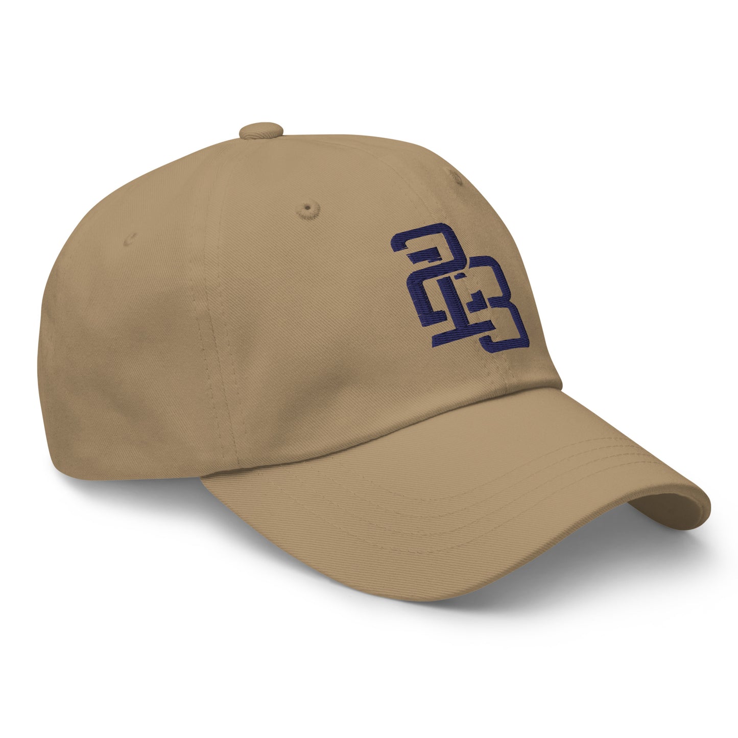 "213" Classic Dad Hat | Yupoong 6245CM | E Luna SELECT Tricrest 3 Navy Thread Front, Left Side & Back Logos