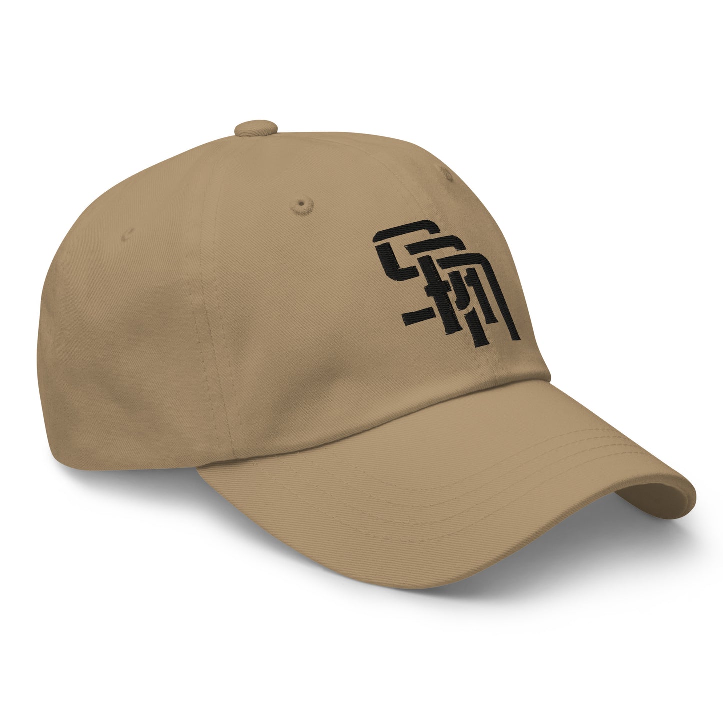 "SAN" Classic Dad Hat | Yupoong 6245CM | E Luna Brand ESSENTIAL Duocrest 2 Black Thread Logos: Front & Left