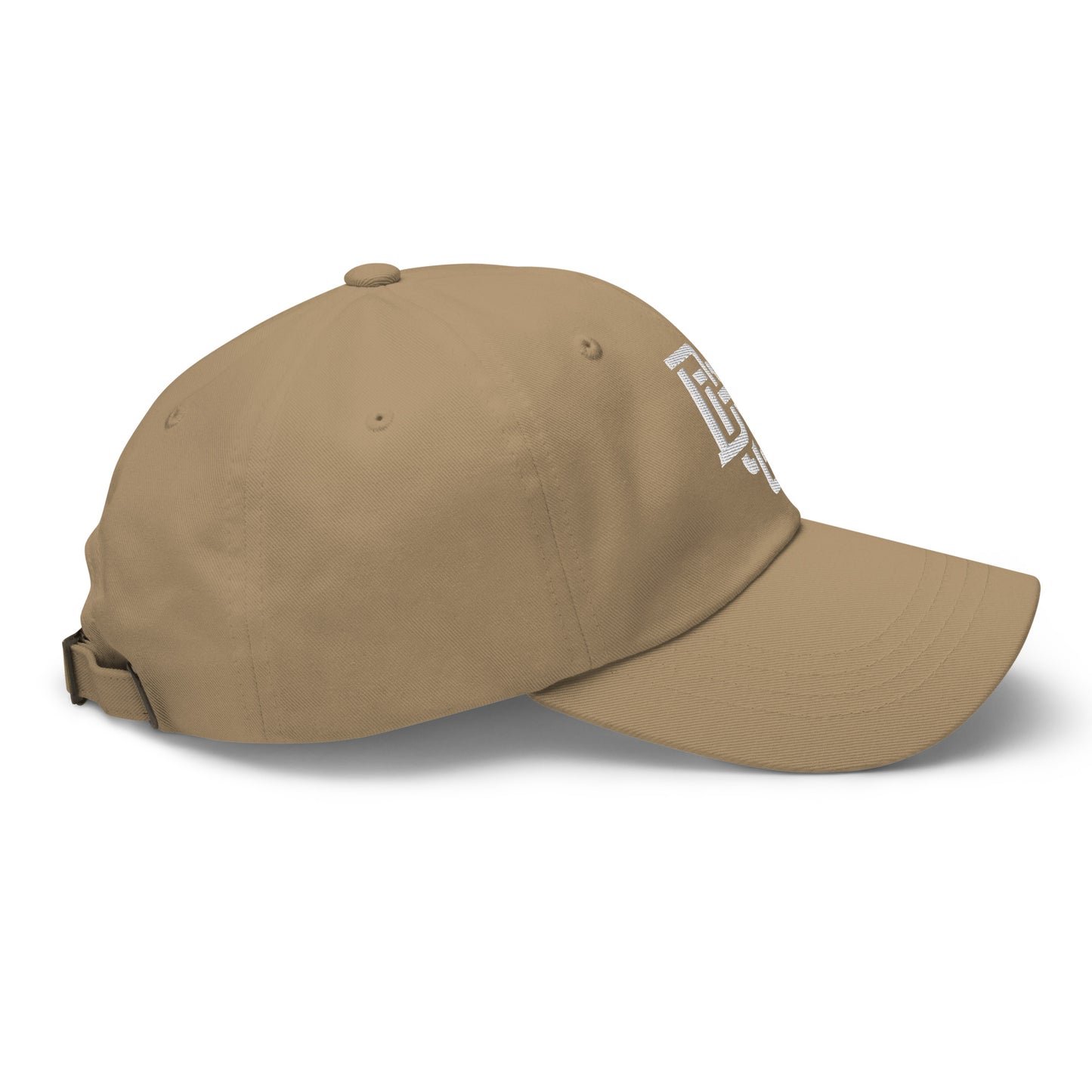"DGO" Classic Dad Hat | Yupoong 6245CM | E Luna Brand ESSENTIAL Duocrest 2 White Thread Logos: Front & Left