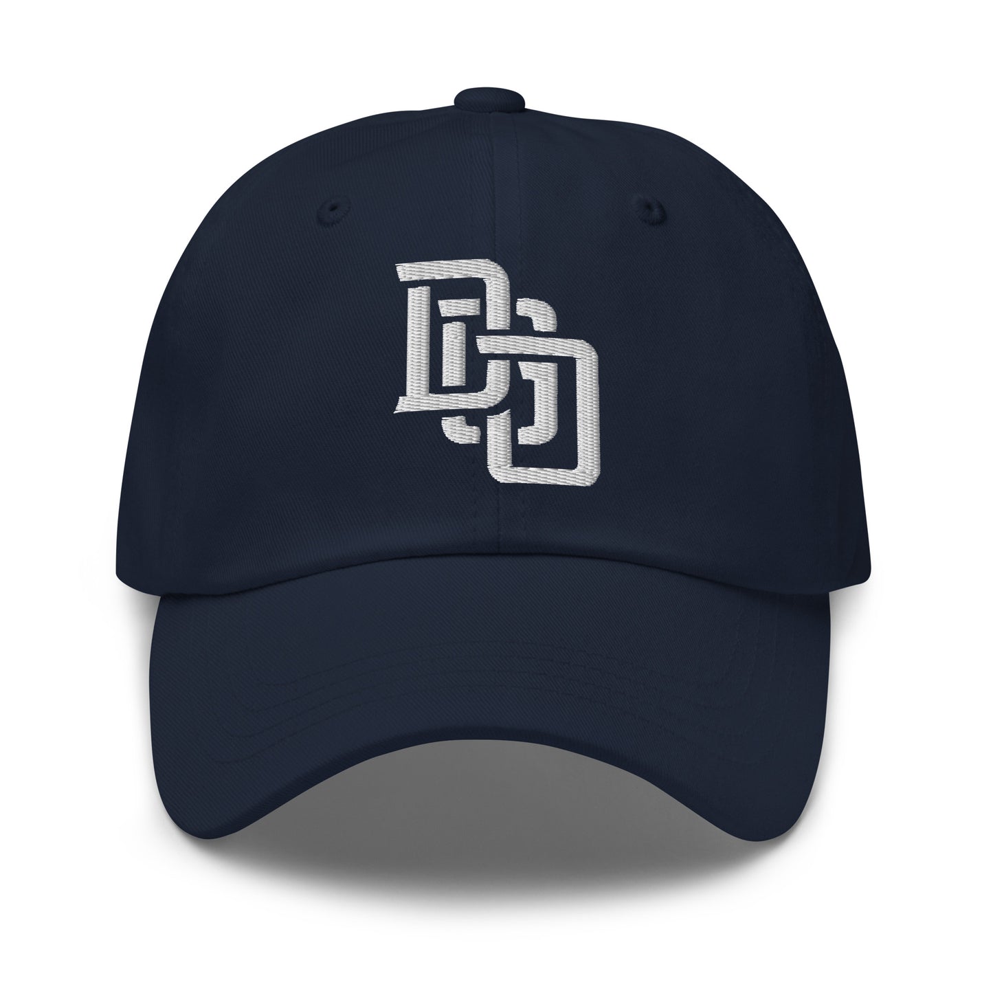 "DGO" Classic Dad Hat | Yupoong 6245CM | E Luna Brand ESSENTIAL Duocrest 2 White Thread Logos: Front & Left