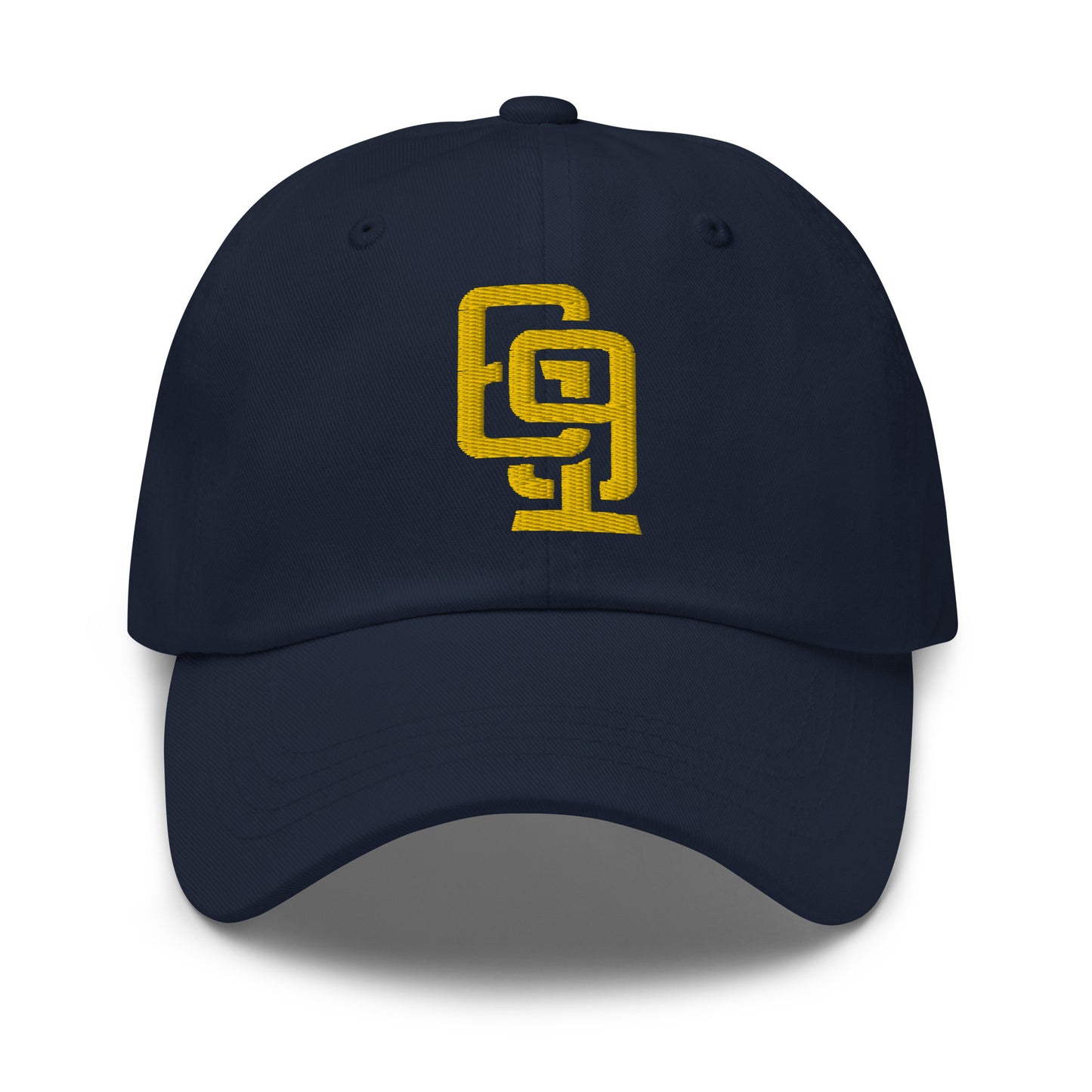 "619" Classic Dad Hat | Yupoong 6245CM | E Luna Brand ESSENTIAL Duocrest 2 Gold Thread Logos: Front & Left