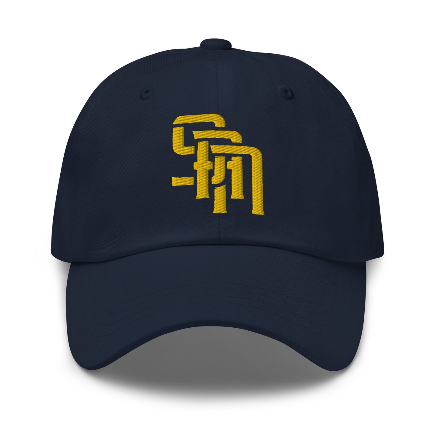"SAN" Classic Dad Hat | Yupoong 6245CM | E Luna Brand ESSENTIAL Duocrest 2 Gold Thread Logos: Front & Left