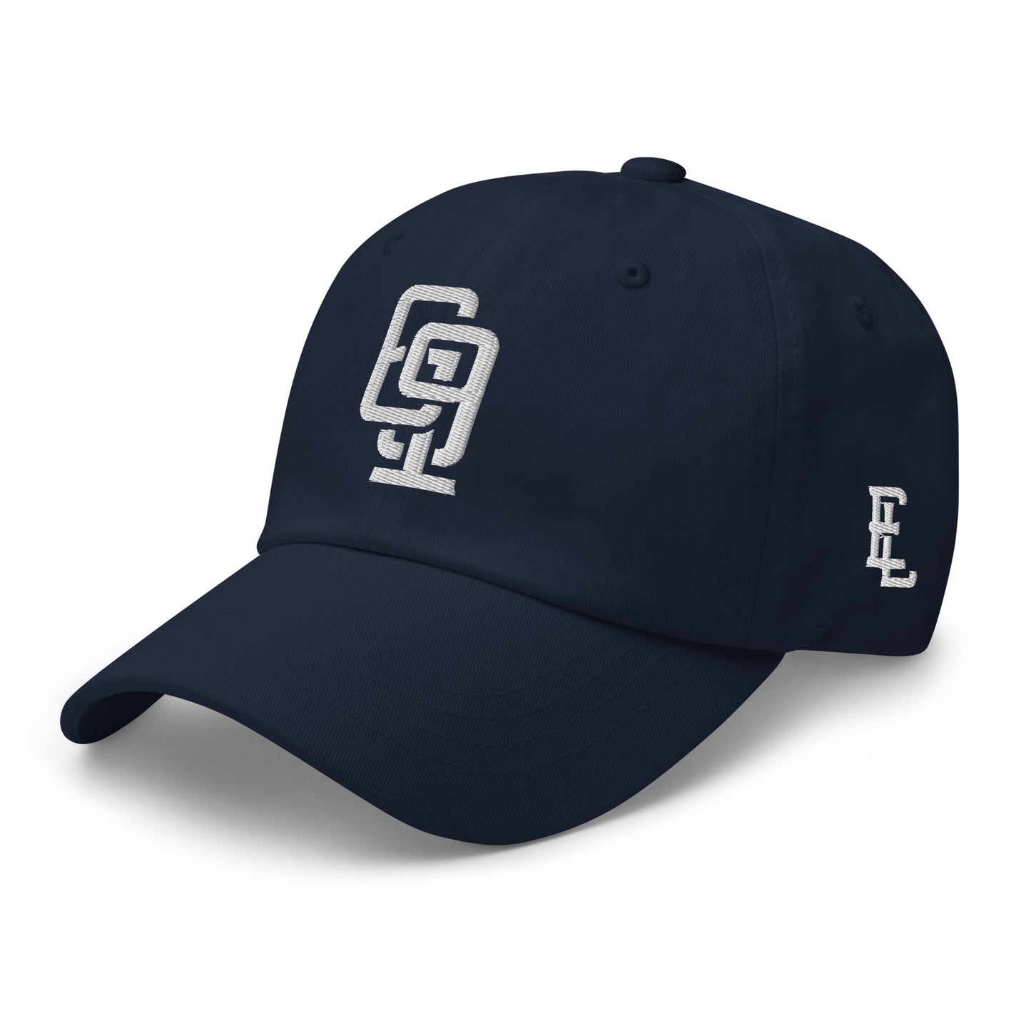 "619" Classic Dad Hat | Yupoong 6245CM | E Luna Brand ESSENTIAL Duocrest 2 White Thread Logos: Front & Left