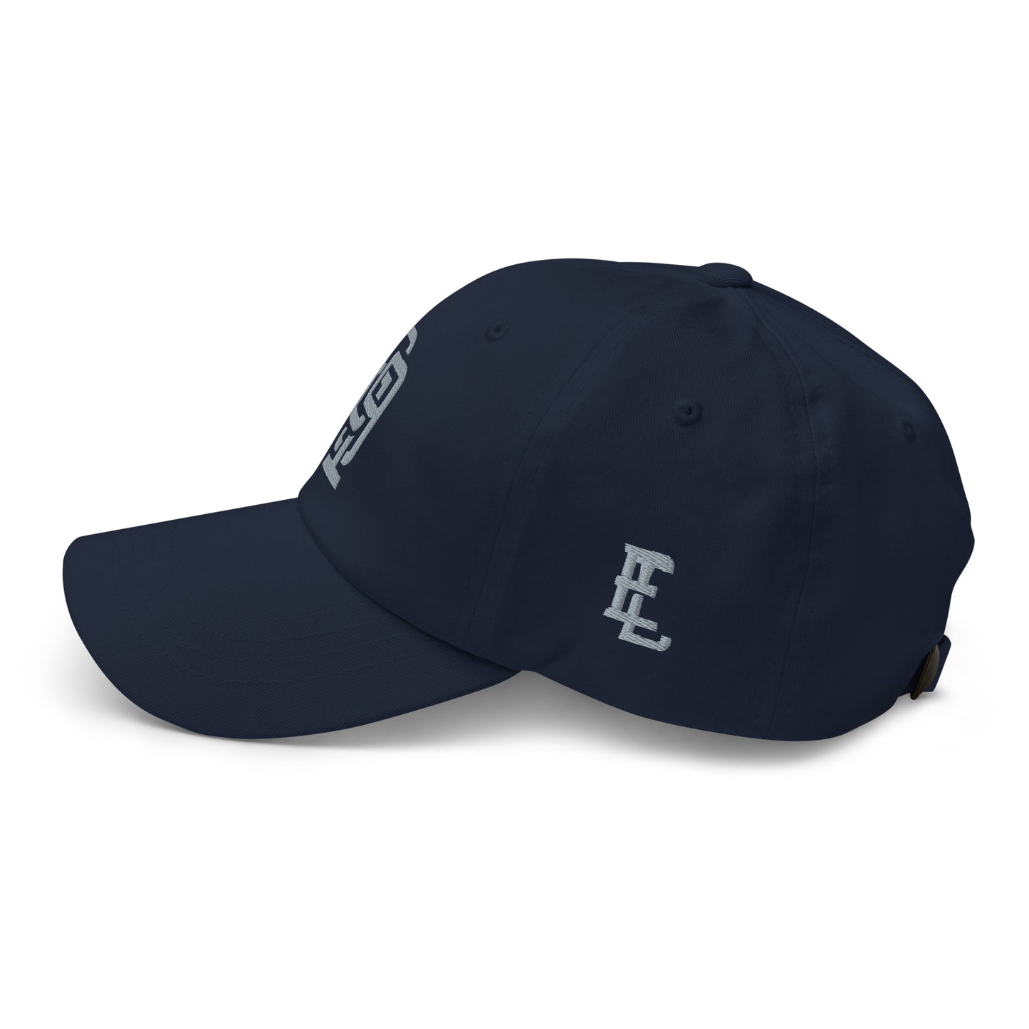 "619" Classic Dad Hat | Yupoong 6245CM | E Luna Brand ESSENTIAL Duocrest 2 Grey Thread Logos: Front & Left