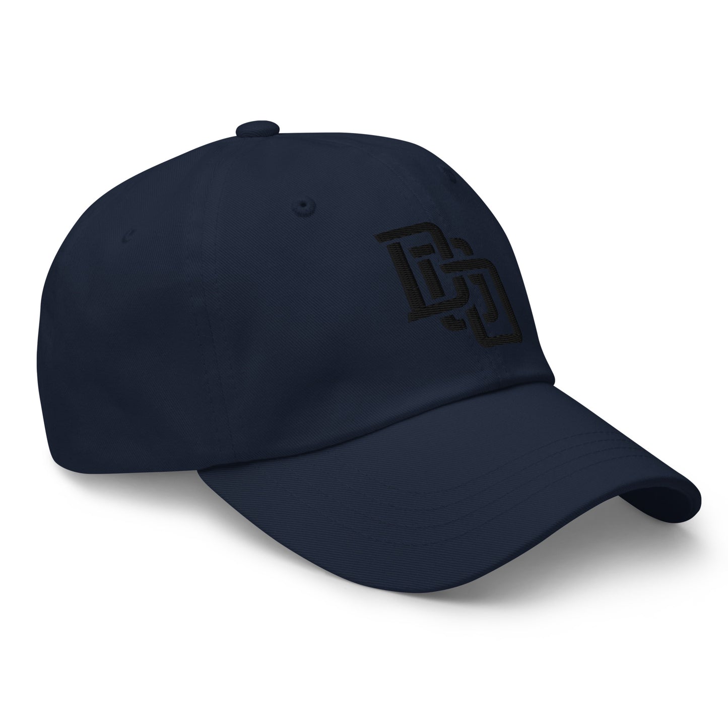 "DGO" Classic Dad Hat | Yupoong 6245CM | E Luna Brand ESSENTIAL Duocrest 2 Black Thread Logos: Front & Left