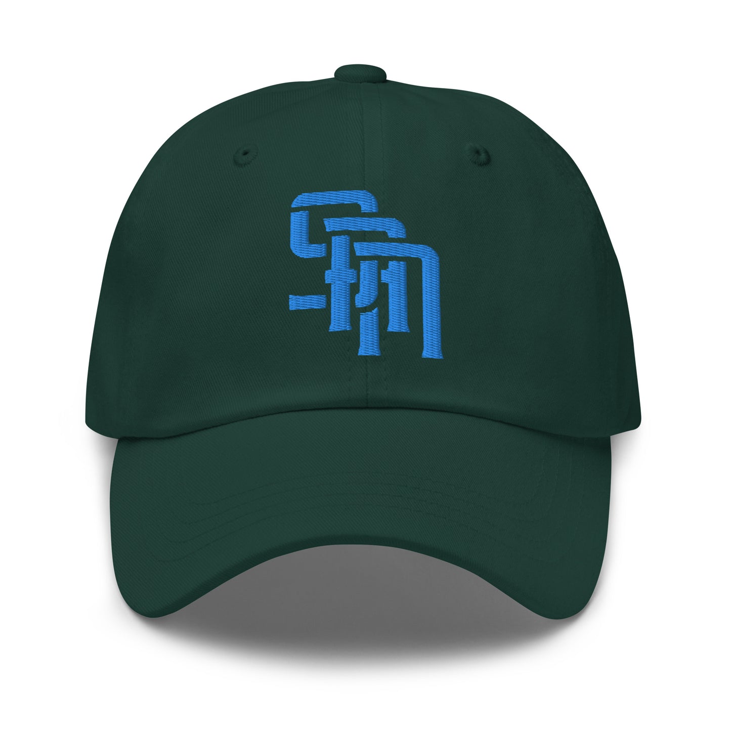 "SAN" Classic Dad Hat | Yupoong 6245CM | E Luna Brand ESSENTIAL Duocrest 2 Aqua/Teal Thread Logos: Front & Left