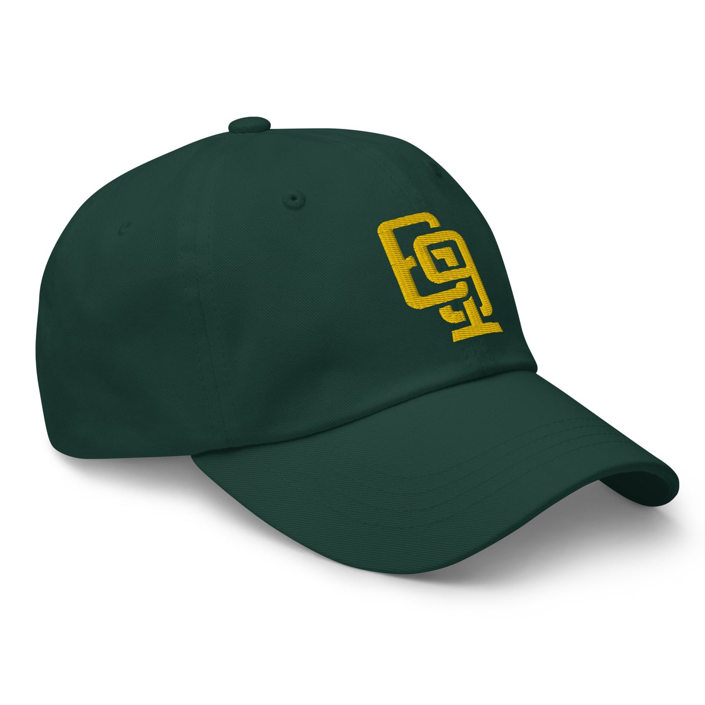 "619" Classic Dad Hat | Yupoong 6245CM | E Luna Brand ESSENTIAL Duocrest 2 Gold Thread Logos: Front & Left