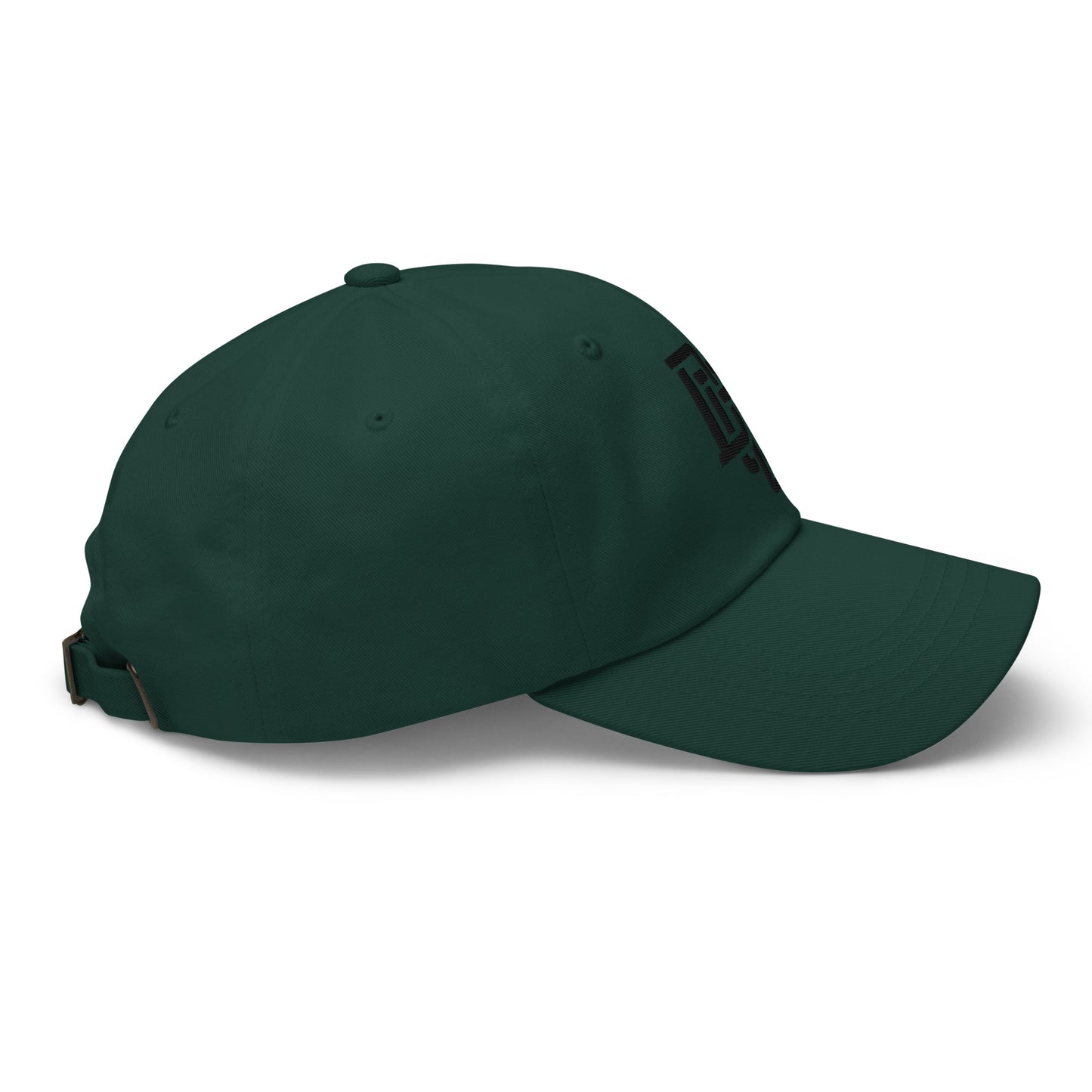 "DGO" Classic Dad Hat | Yupoong 6245CM | E Luna Brand ESSENTIAL Duocrest 2 Black Thread Logos: Front & Left