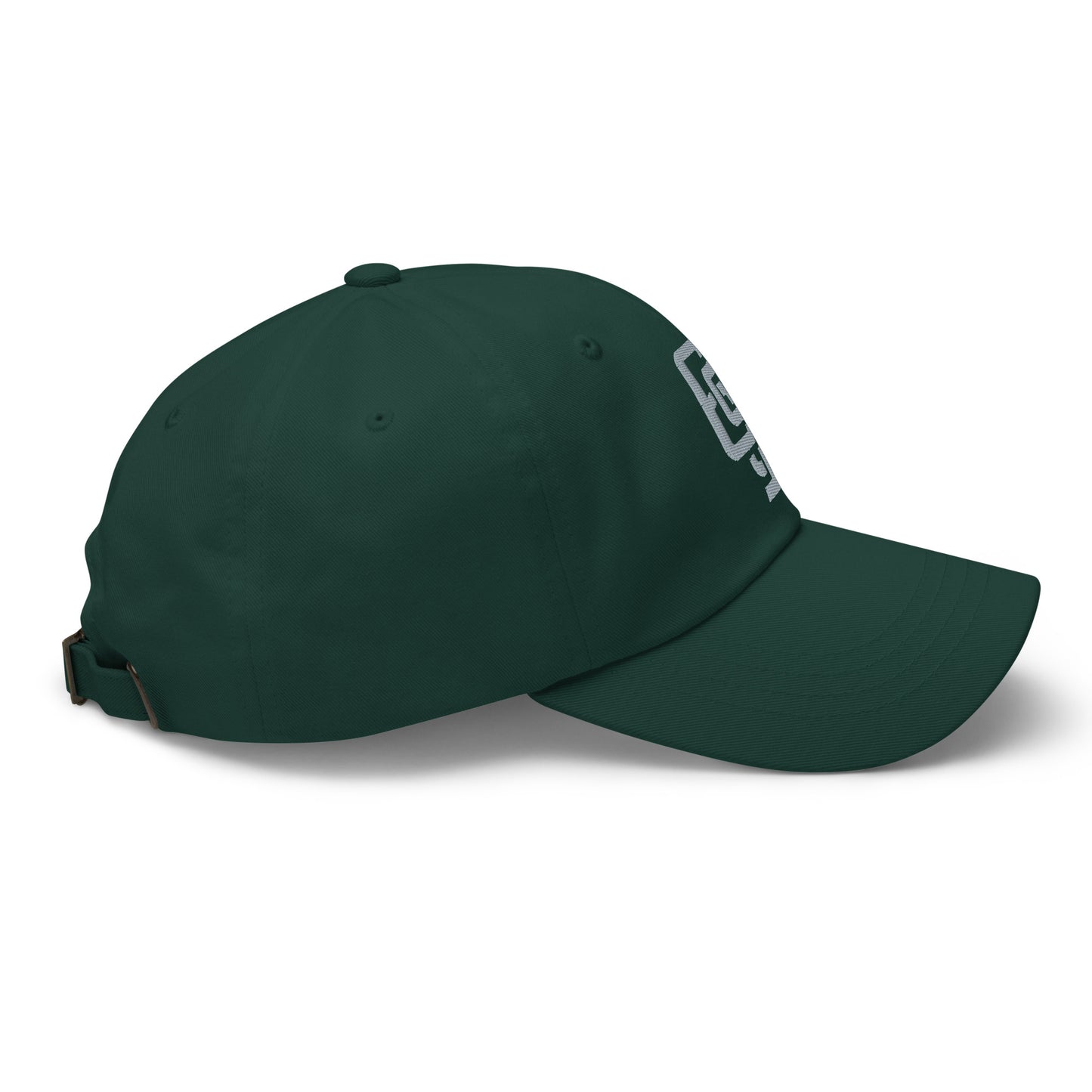 "619" Classic Dad Hat | Yupoong 6245CM | E Luna Brand ESSENTIAL Duocrest 2 Grey Thread Logos: Front & Left