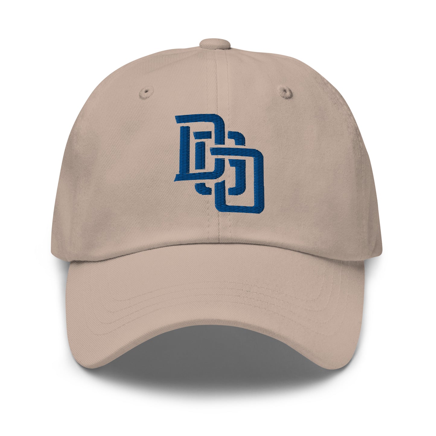 "DGO" Classic Dad Hat | Yupoong 6245CM | E Luna Brand ESSENTIAL Duocrest 2 Royal Thread Logos: Front & Left