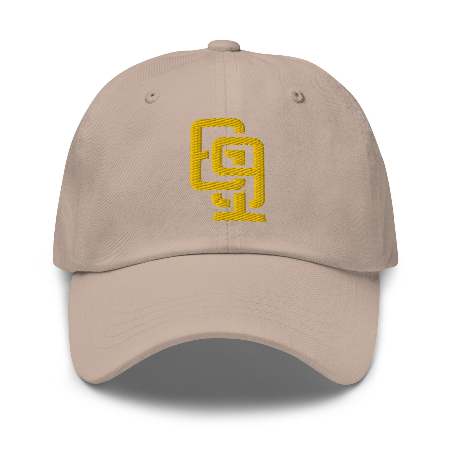 "619" Classic Dad Hat | Yupoong 6245CM | E Luna Brand ESSENTIAL Duocrest 2 Gold Thread Logos: Front & Left