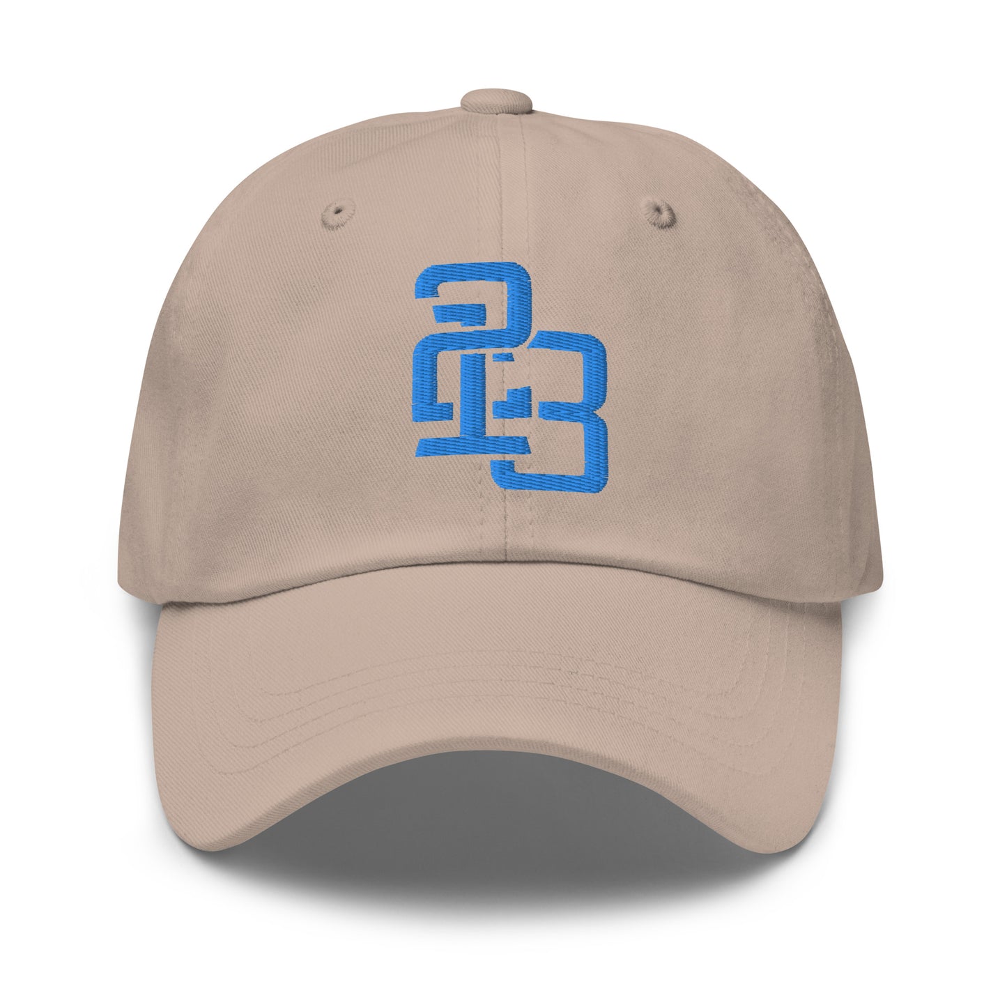 "213" Classic Dad Hat | Yupoong 6245CM | E Luna SELECT Tricrest 3 Aqua/Teal Thread Front, Left Side & Back Logos