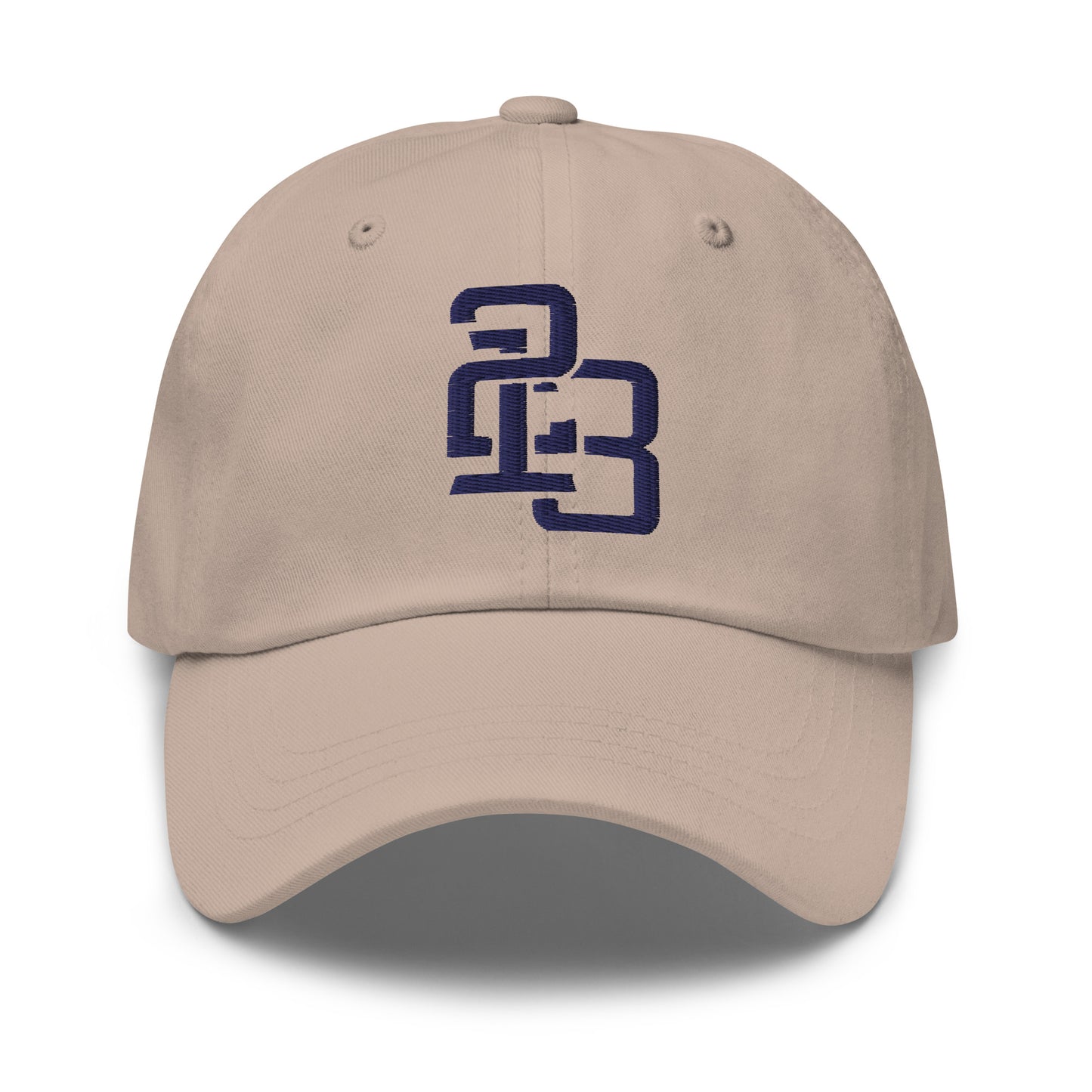 "213" Classic Dad Hat | Yupoong 6245CM | E Luna ESSENTIAL Duocrest 2 Navy Thread Front & Left Side Logos