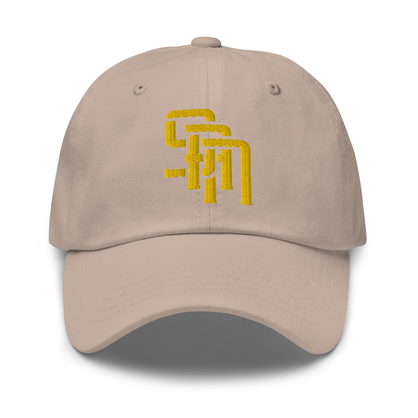 "SAN" Classic Dad Hat | Yupoong 6245CM | E Luna Brand ESSENTIAL Duocrest 2 Gold Thread Logos: Front & Left