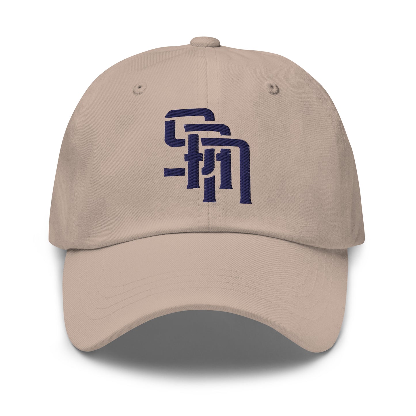 "SAN" Classic Dad Hat | Yupoong 6245CM | E Luna Brand ESSENTIAL Duocrest 2 Navy Thread Logos: Front & Left