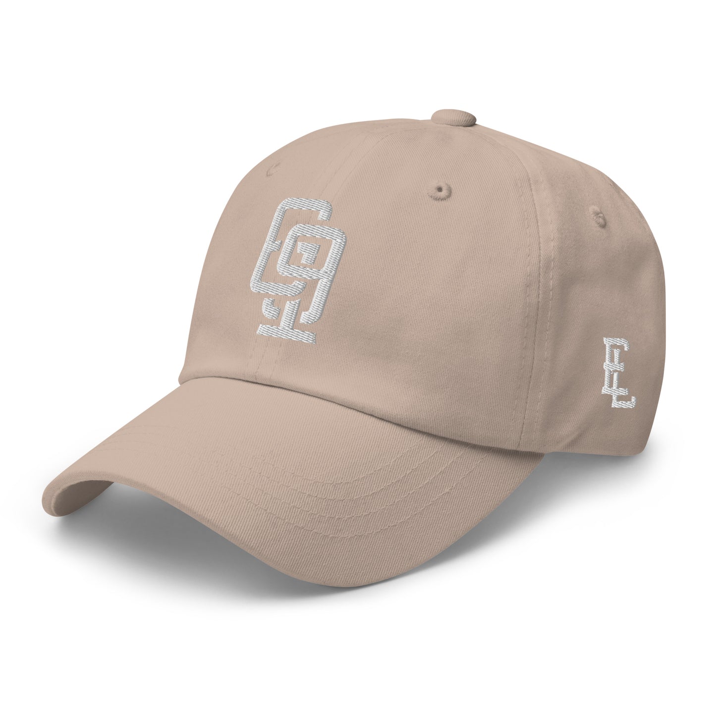 "619" Classic Dad Hat | Yupoong 6245CM | E Luna Brand ESSENTIAL Duocrest 2 White Thread Logos: Front & Left
