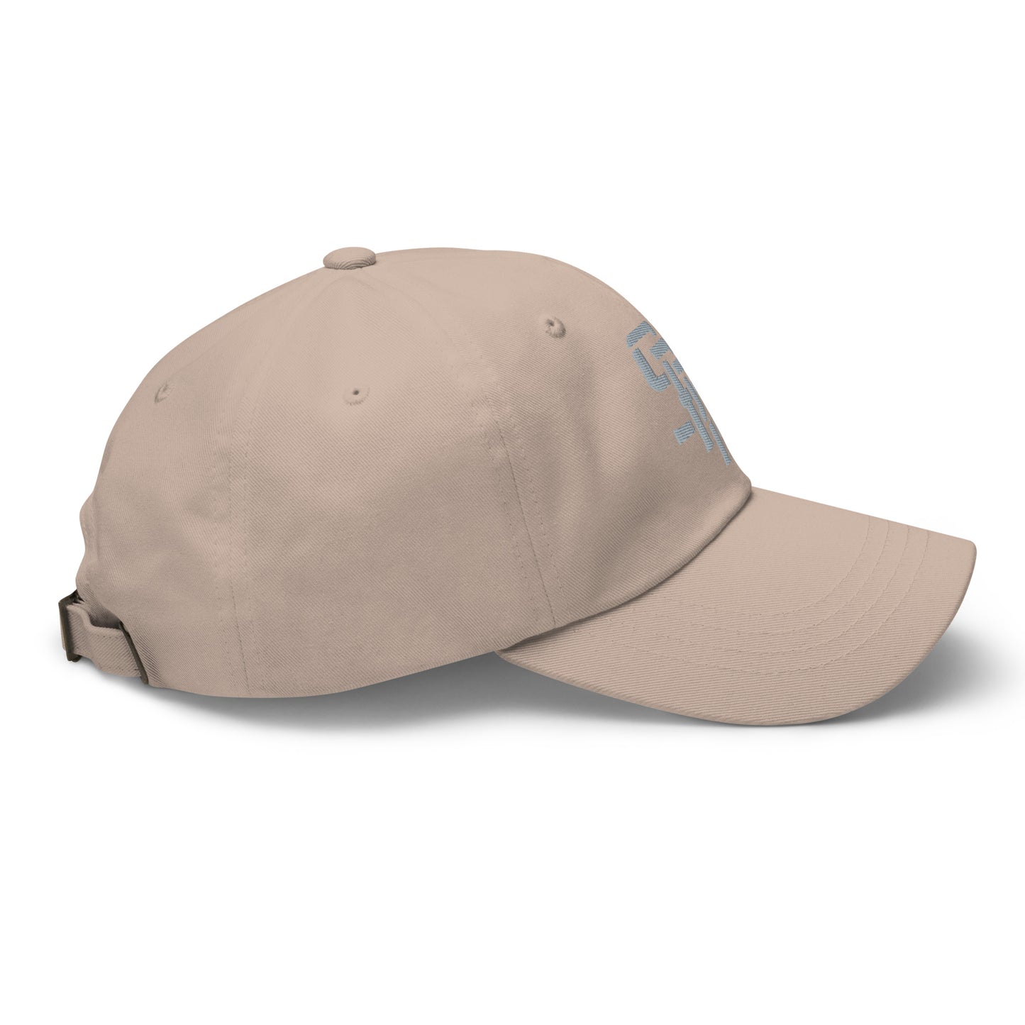 "SAN" Classic Dad Hat | Yupoong 6245CM | E Luna Brand ESSENTIAL Duocrest 2 Grey Thread Logos: Front & Left
