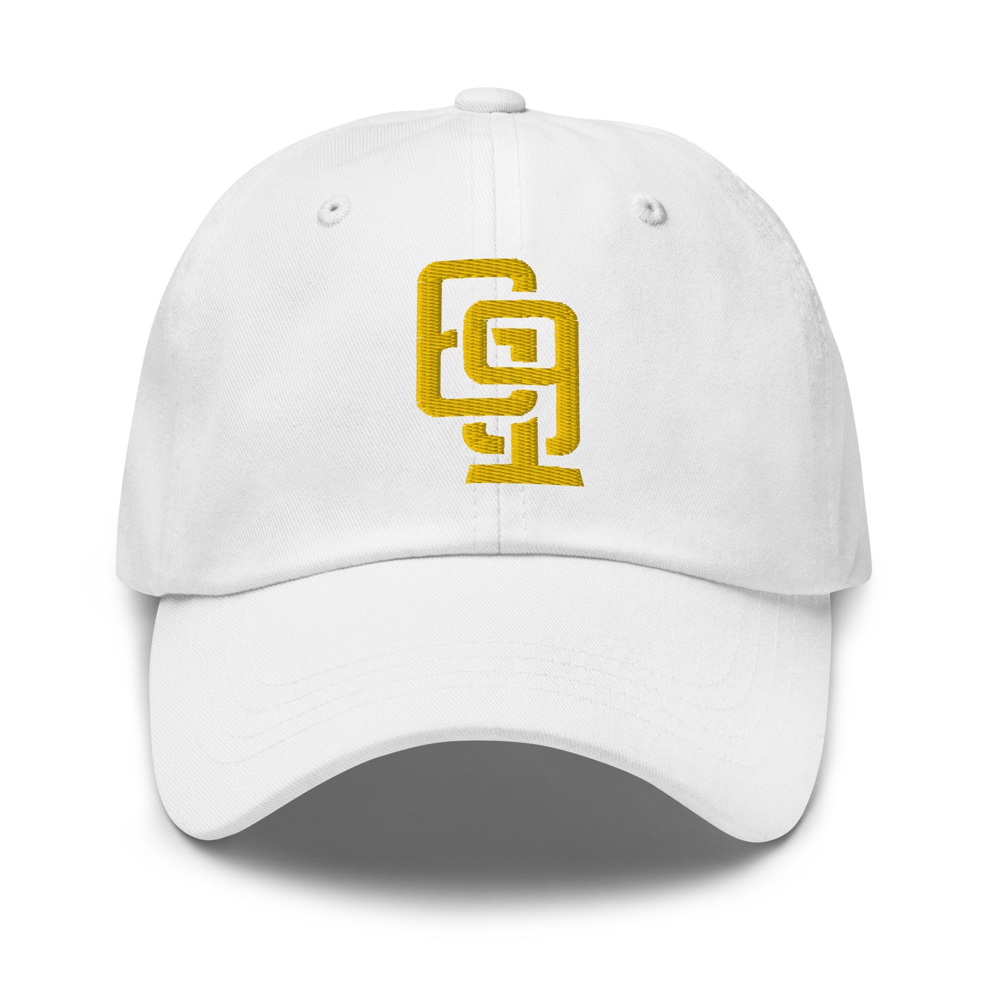 "619" Classic Dad Hat | Yupoong 6245CM | E Luna Brand ESSENTIAL Duocrest 2 Gold Thread Logos: Front & Left