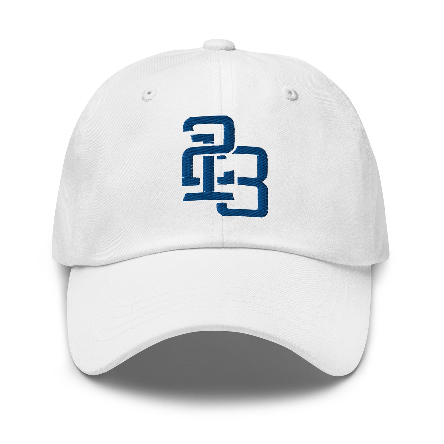 "213" Classic Dad Hat | Yupoong 6245CM | E Luna ESSENTIAL Duocrest 2 Royal Thread Front & Left Side Logos