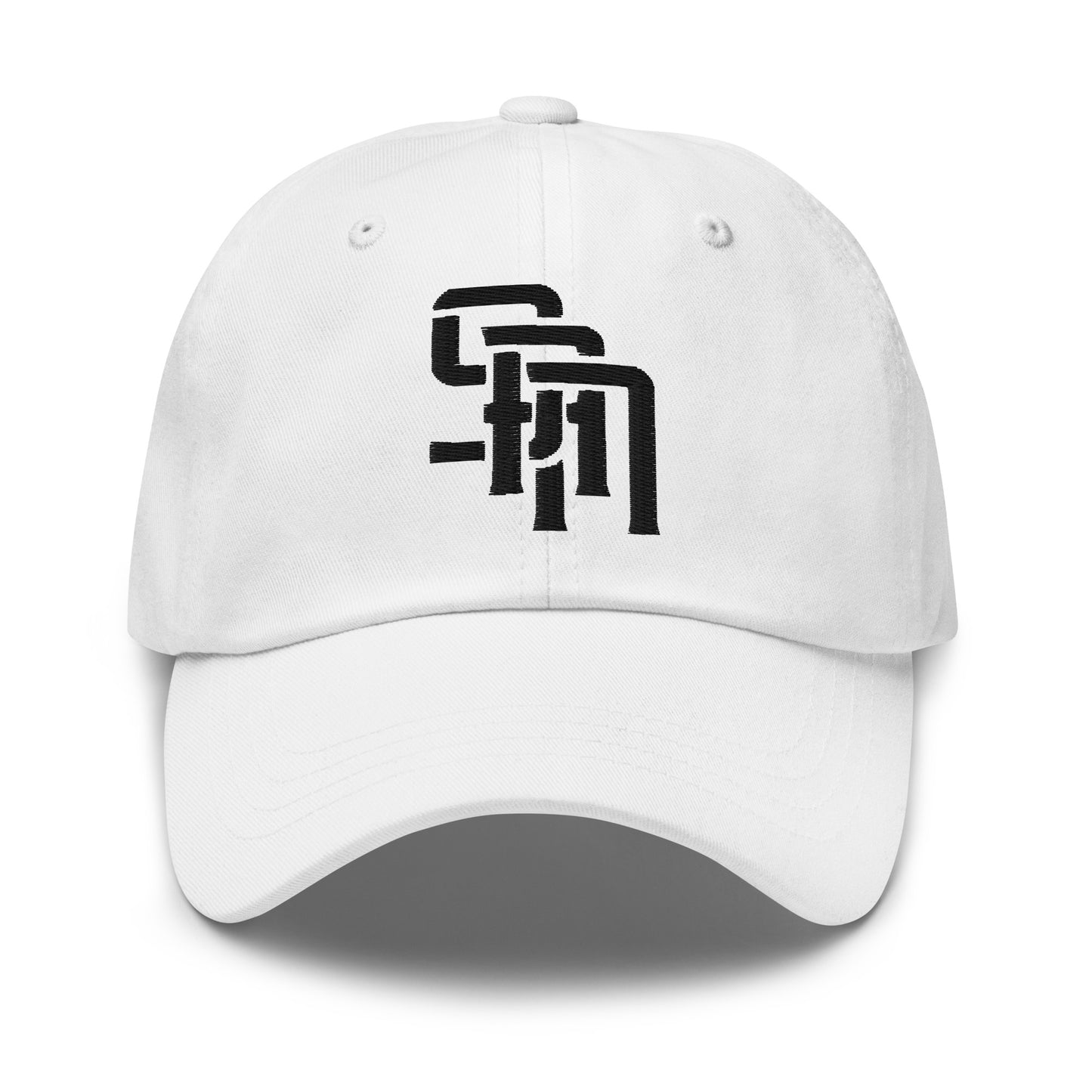 "SAN" Classic Dad Hat | Yupoong 6245CM | E Luna Brand ESSENTIAL Duocrest 2 Black Thread Logos: Front & Left