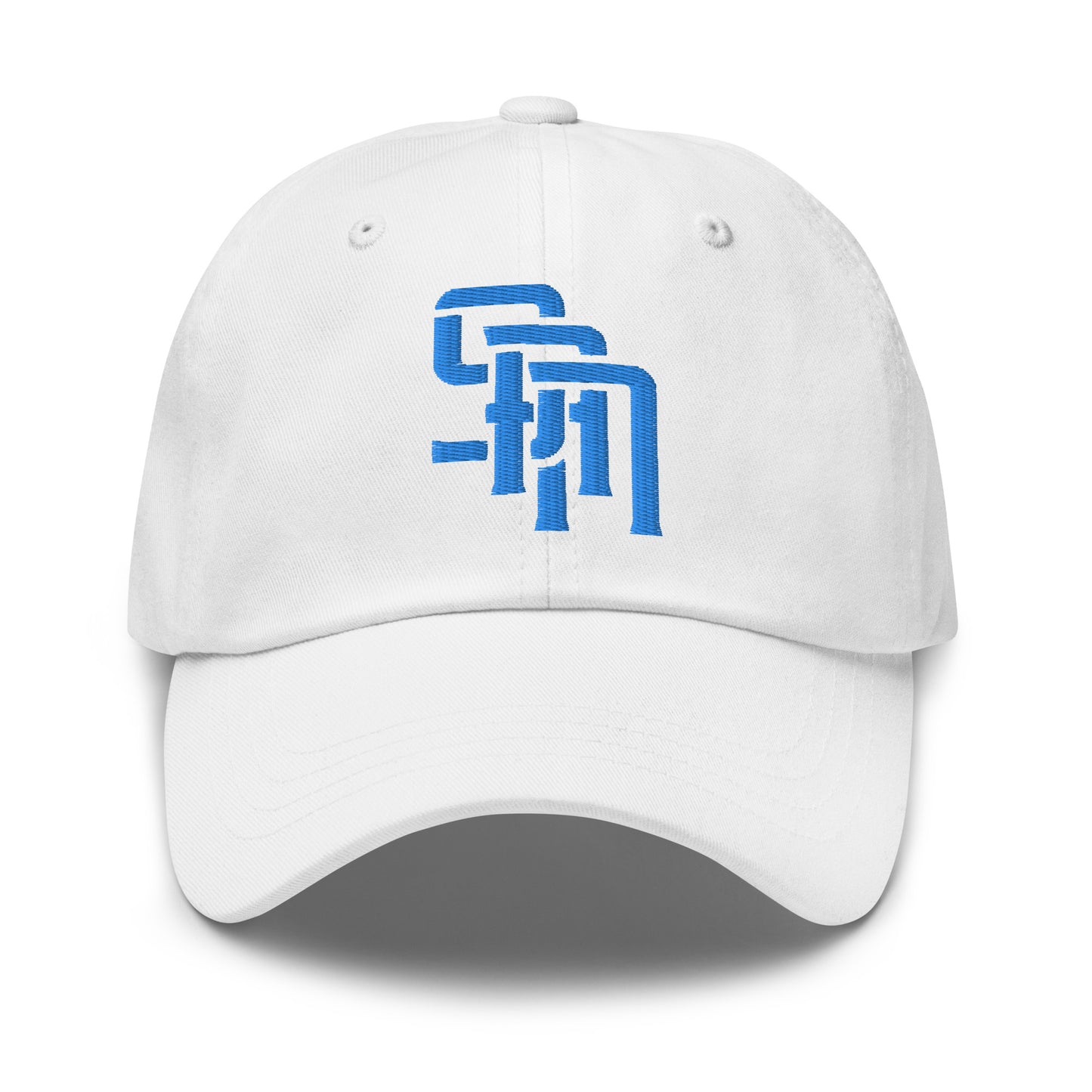 "SAN" Classic Dad Hat | Yupoong 6245CM | E Luna Brand ESSENTIAL Duocrest 2 Aqua/Teal Thread Logos: Front & Left
