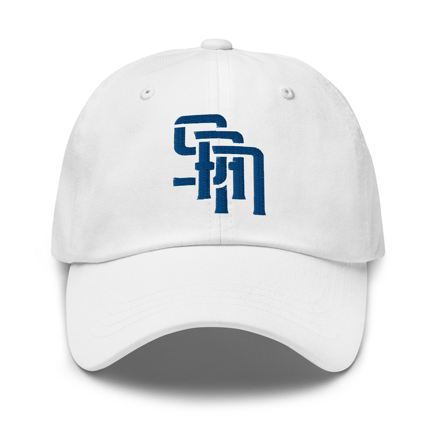 "SAN" Classic Dad Hat | Yupoong 6245CM | E Luna Brand ESSENTIAL Duocrest 2 Royal Thread Logos: Front & Left