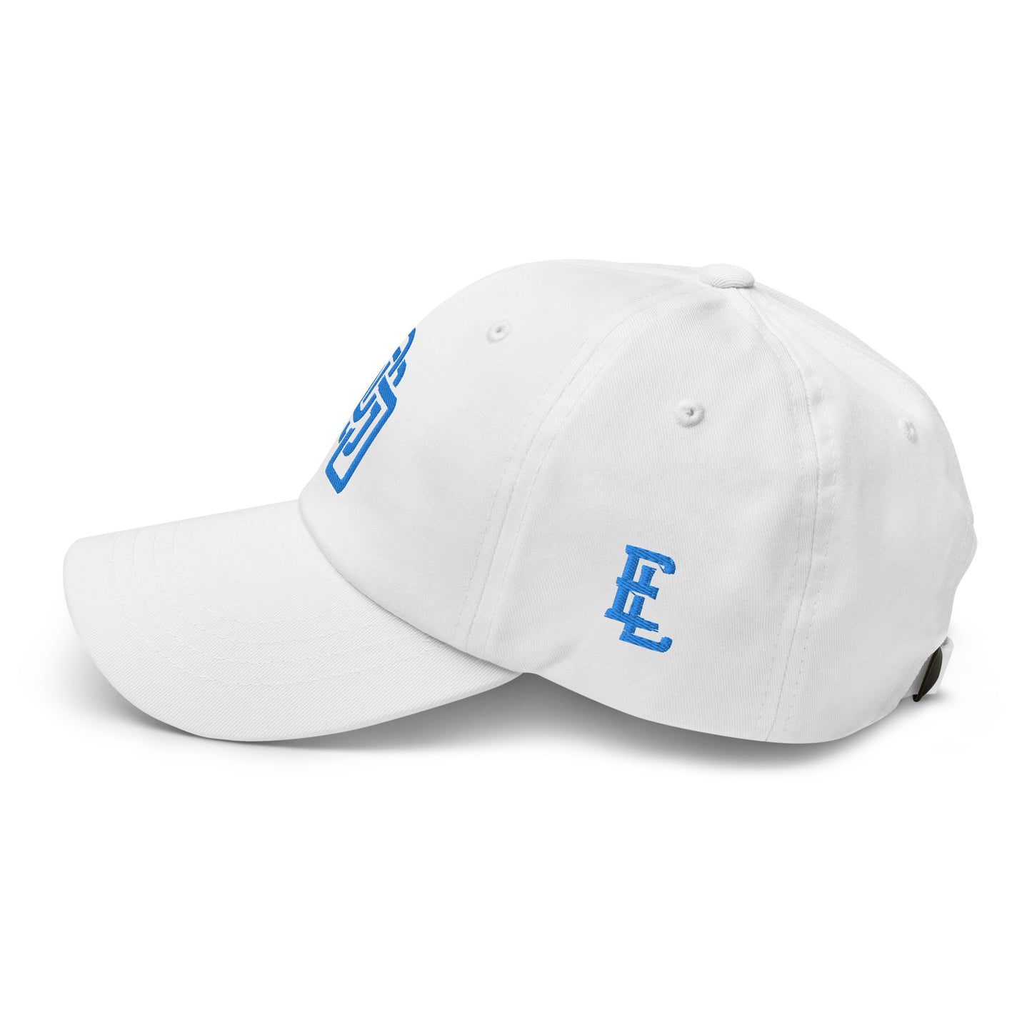 "DGO" Classic Dad Hat | Yupoong 6245CM | E Luna Brand ESSENTIAL Duocrest 2 Aqua/Teal Thread Logos: Front & Left