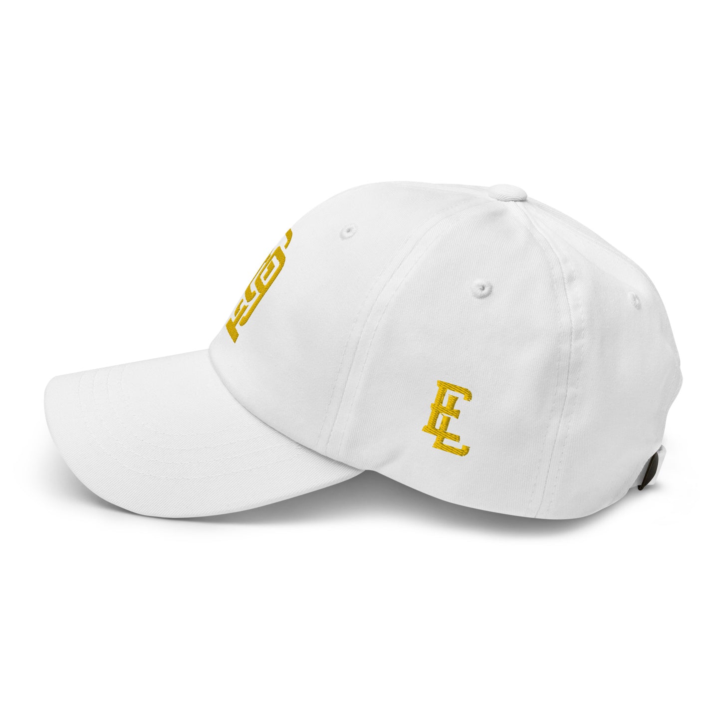 "619" Classic Dad Hat | Yupoong 6245CM | E Luna Brand ESSENTIAL Duocrest 2 Gold Thread Logos: Front & Left