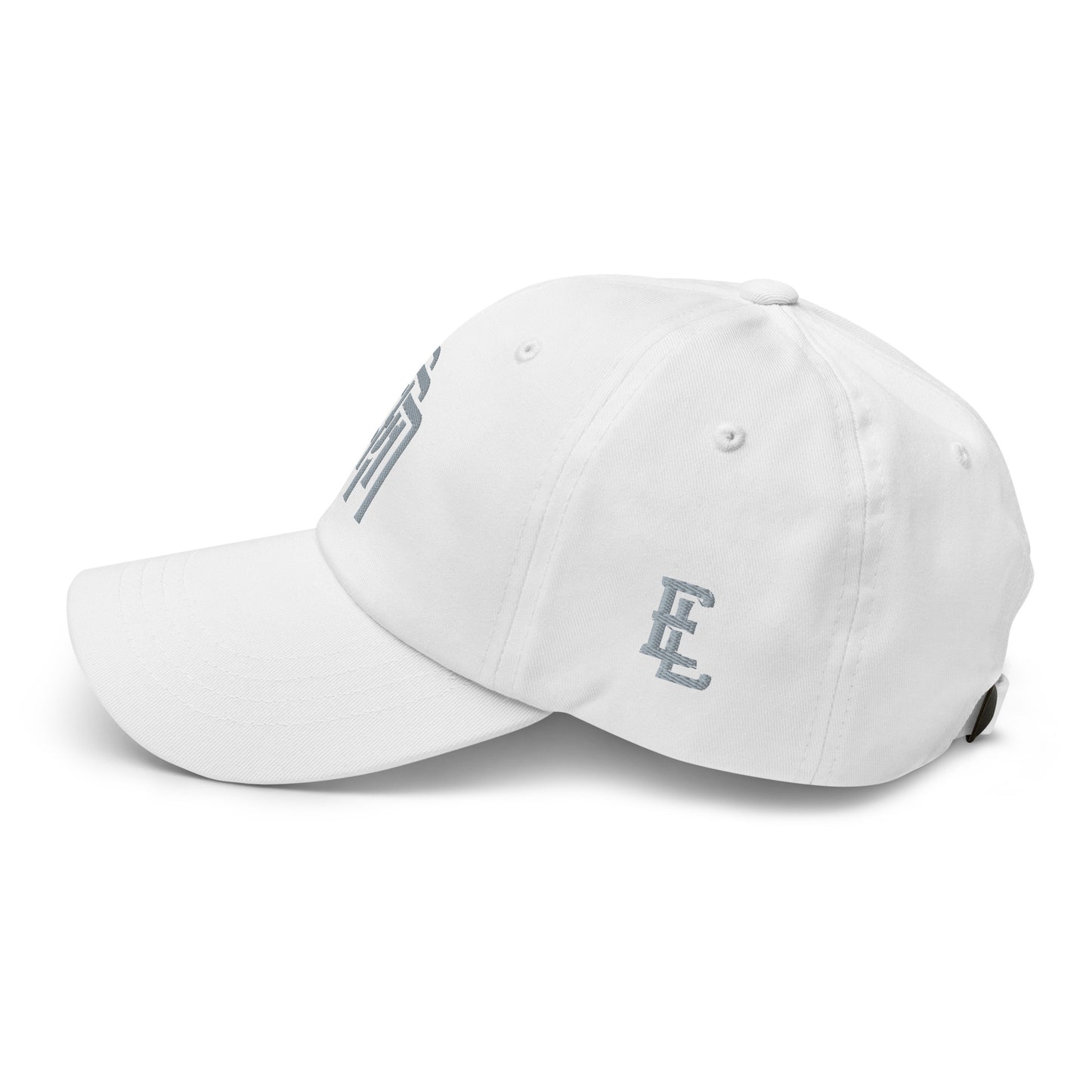 "SAN" Classic Dad Hat | Yupoong 6245CM | E Luna Brand ESSENTIAL Duocrest 2 Grey Thread Logos: Front & Left