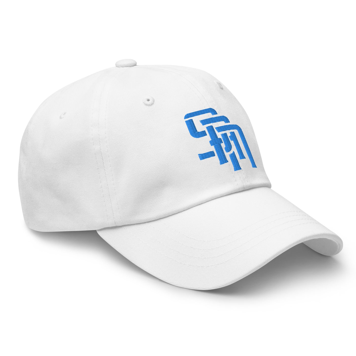 "SAN" Classic Dad Hat | Yupoong 6245CM | E Luna Brand ESSENTIAL Duocrest 2 Aqua/Teal Thread Logos: Front & Left