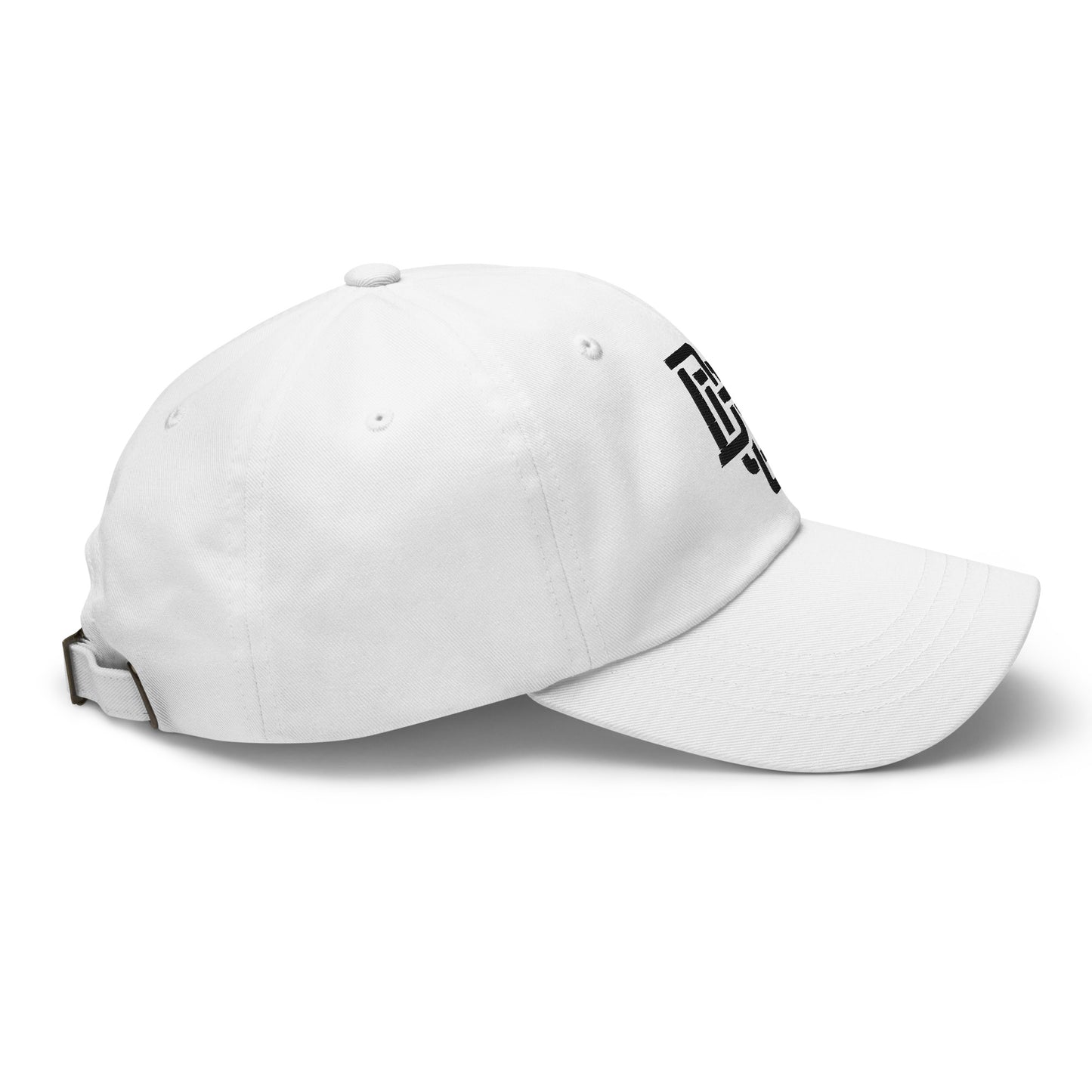 "DGO" Classic Dad Hat | Yupoong 6245CM | E Luna Brand ESSENTIAL Duocrest 2 Black Thread Logos: Front & Left