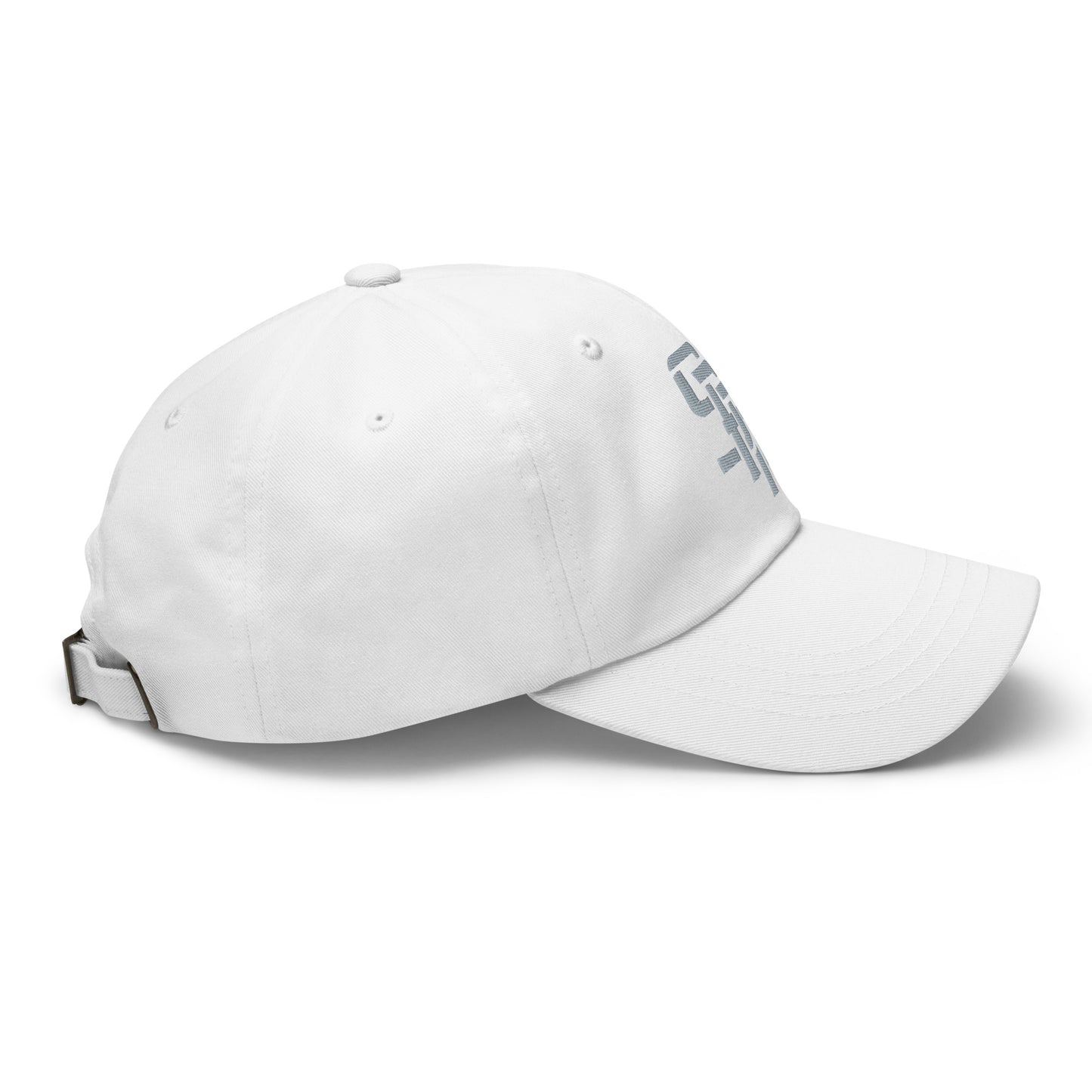 "SAN" Classic Dad Hat | Yupoong 6245CM | E Luna Brand ESSENTIAL Duocrest 2 Grey Thread Logos: Front & Left