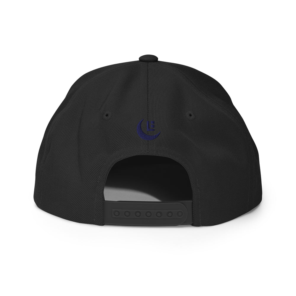 Boné Snapback "SAN" de Lã | E Luna Brand PREMIUM | 4 Logotipos Azuis-Marinhos Bordados | Edição com Bordado 3D