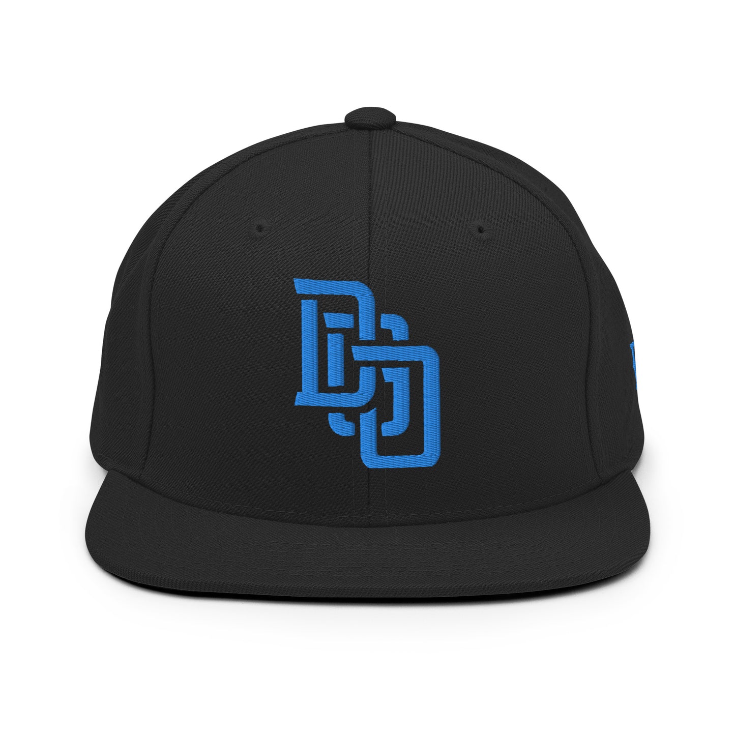 "DGO" Wool Blend Snapback Hat | Yupoong 6089M | E Luna Brand ESSENTIAL Duocrest 2 Aqua/Teal Thread Logos: Front & Left